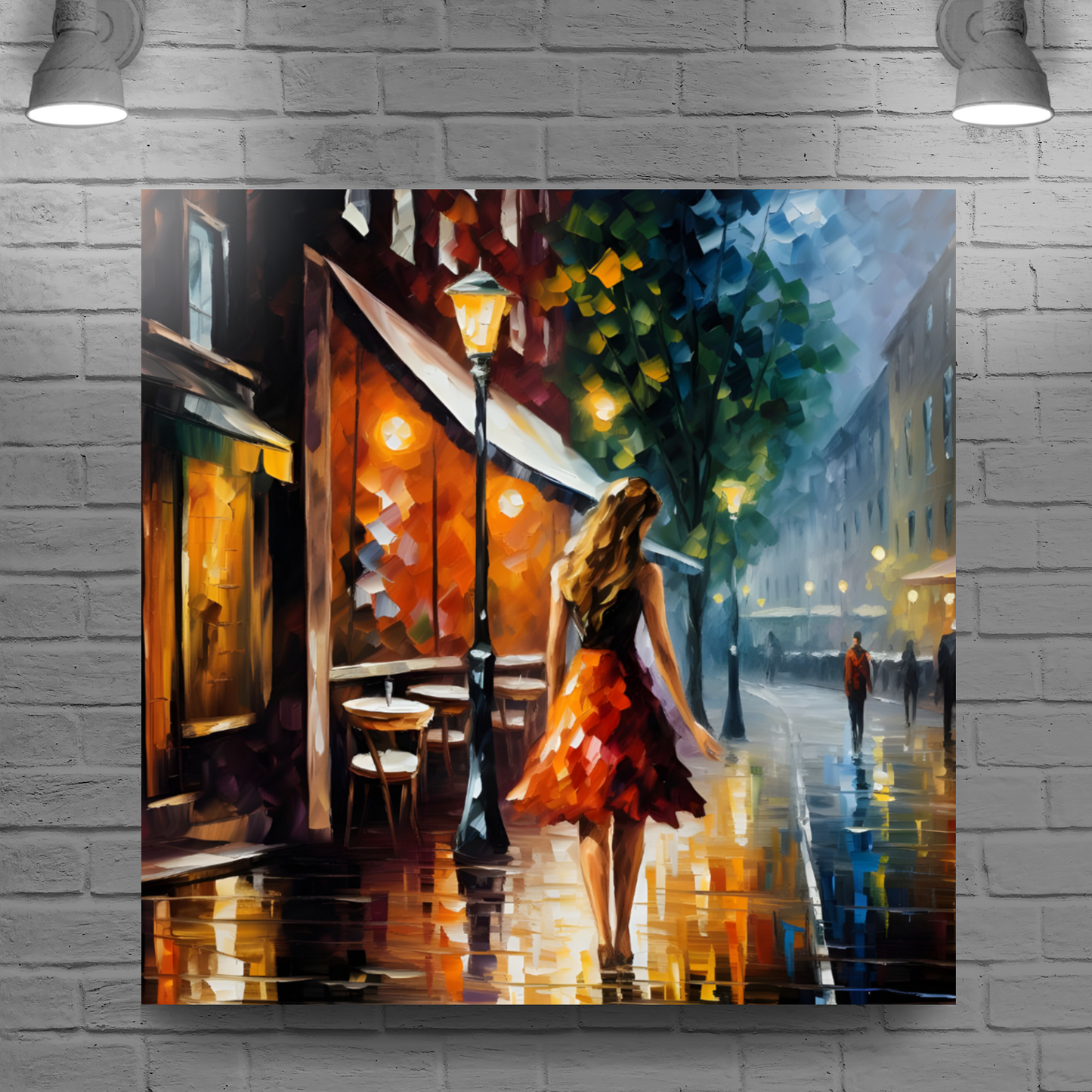 Evening Promenade Deluxe Box Square Canvas Print