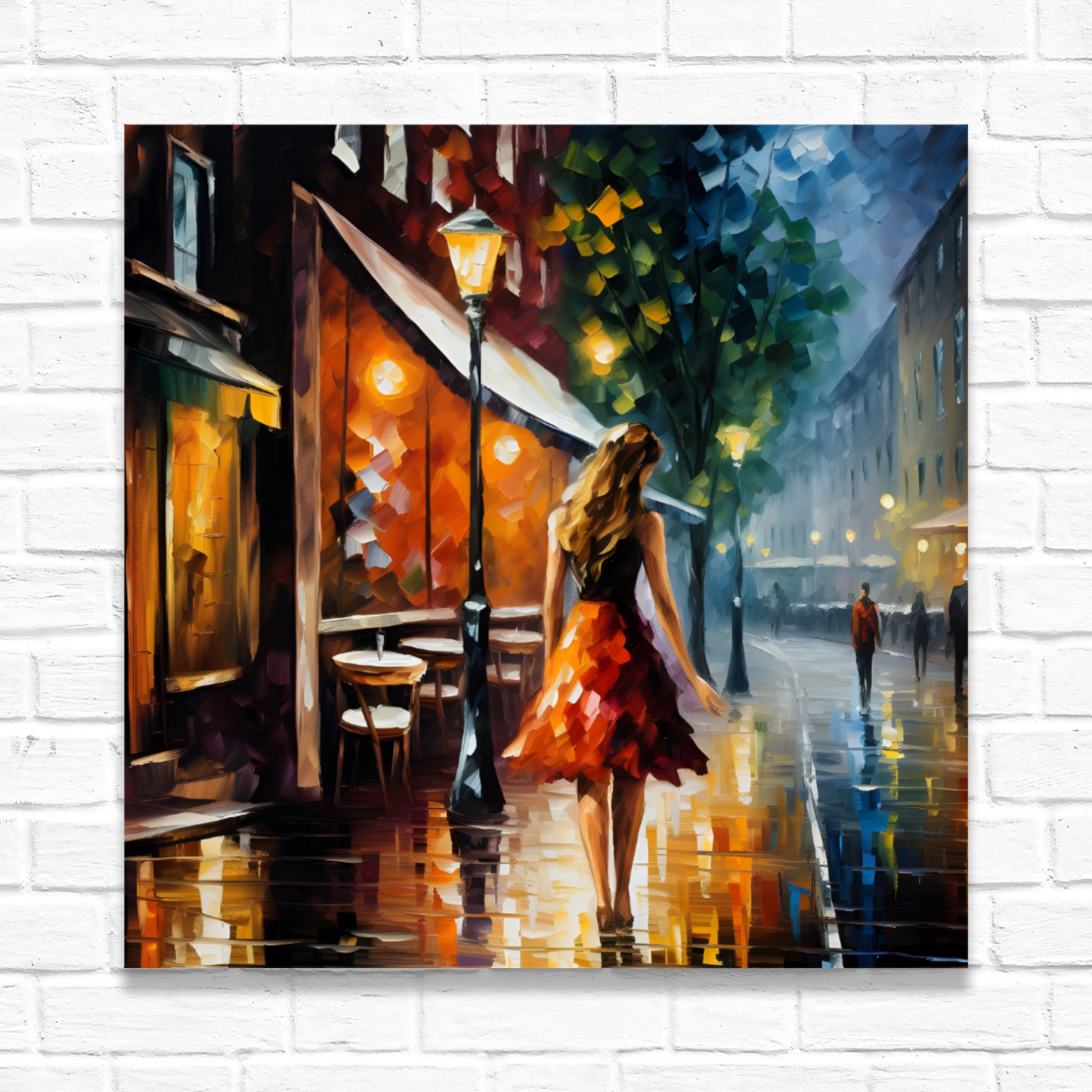 Evening Promenade Deluxe Box Square Canvas Print