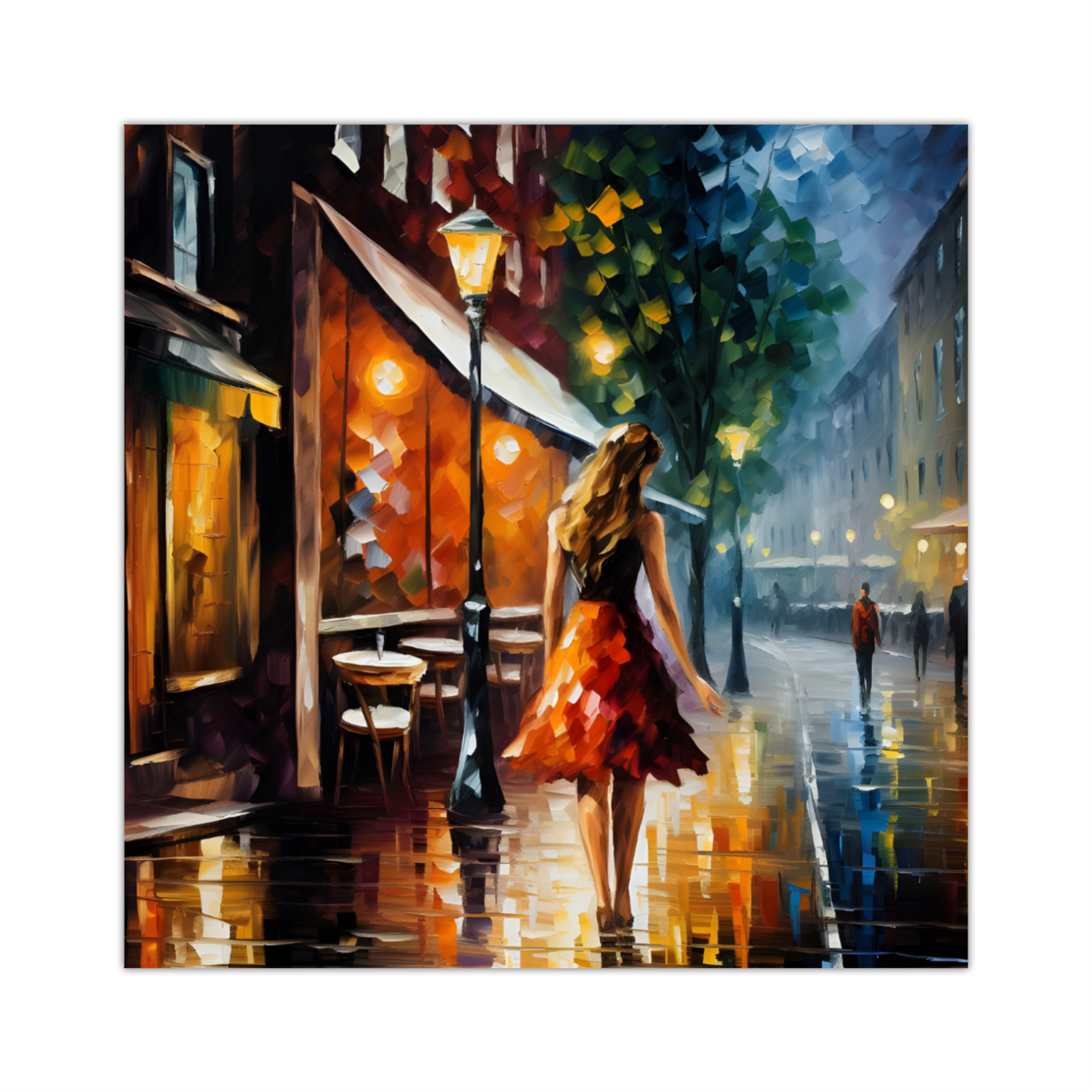 Evening Promenade Deluxe Box Square Canvas Print