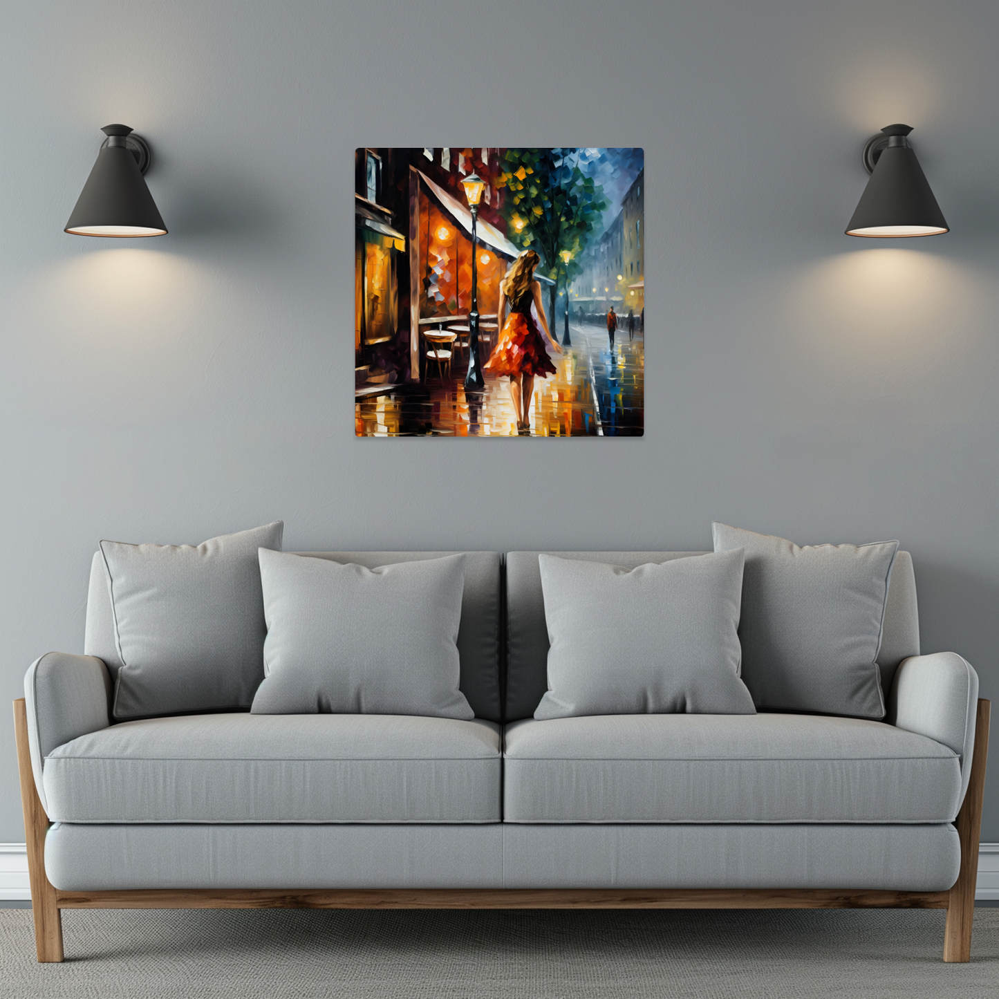 Evening Promenade Premium Square Aluminum Prints