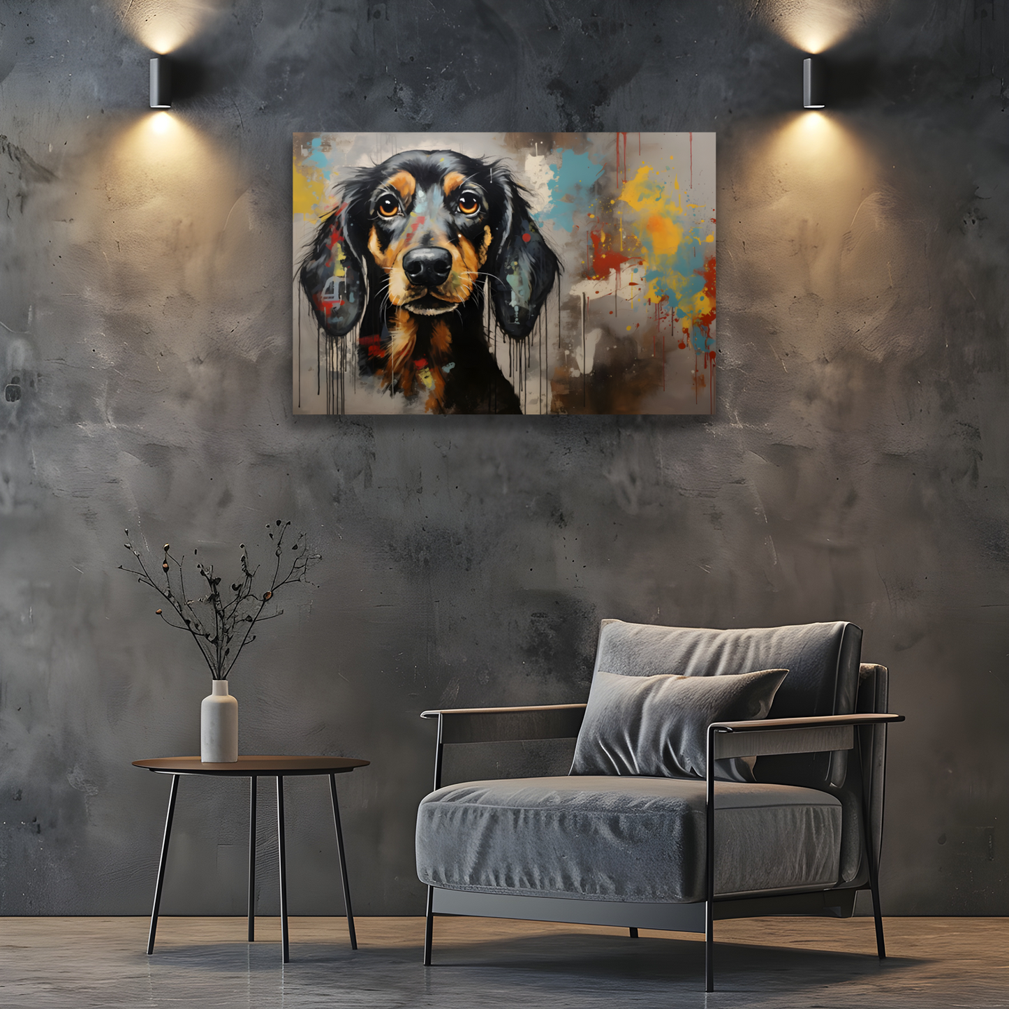 Dachshund Drip  Deluxe Box Landscape Canvas Prints