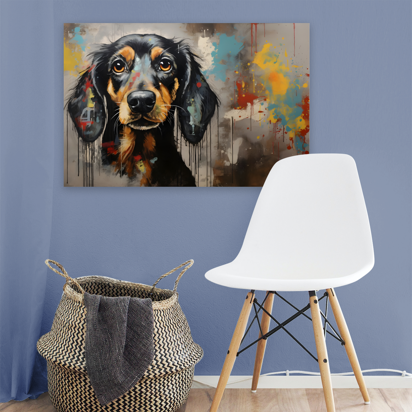 Dachshund Drip  Deluxe Box Landscape Canvas Prints