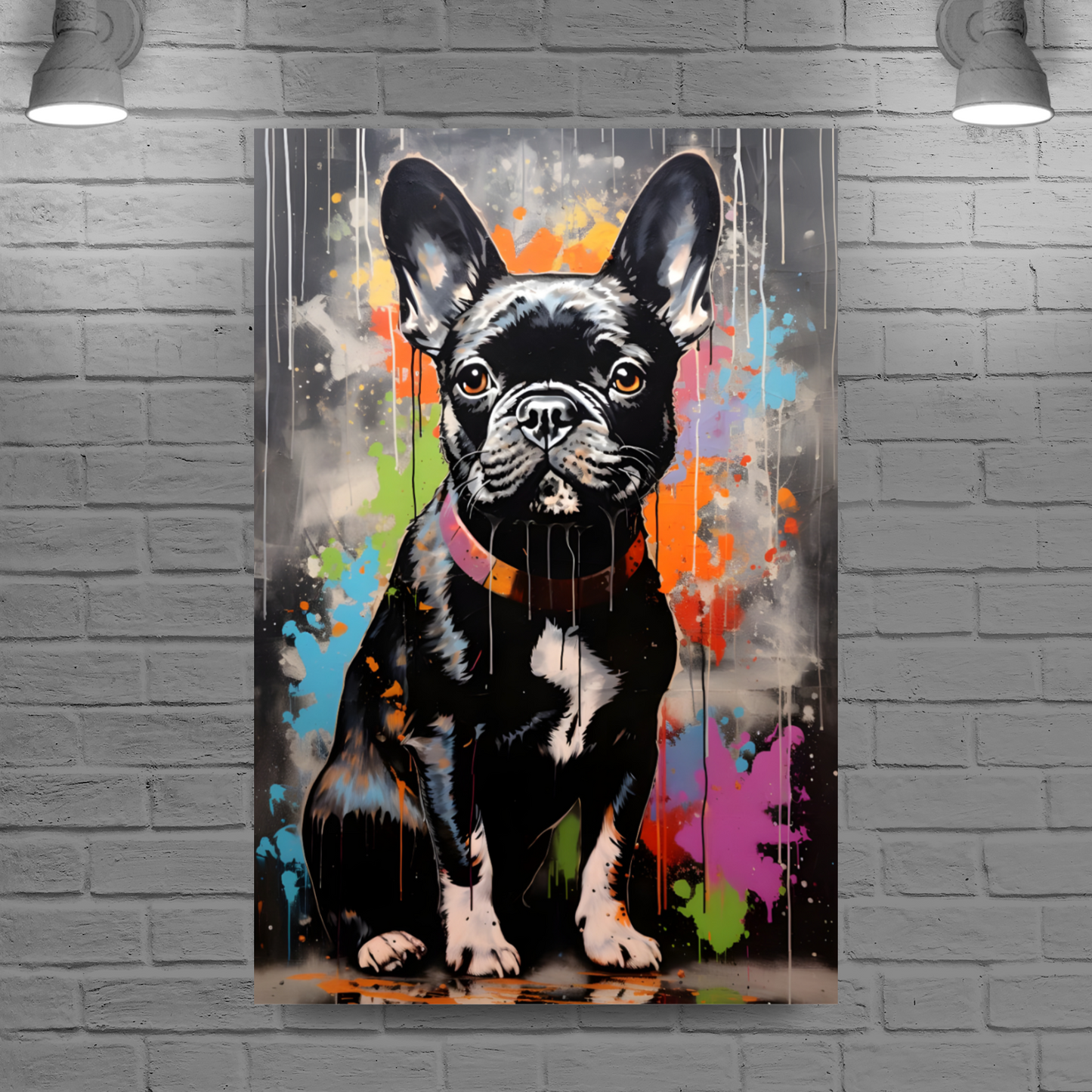 Frenchie Fizz  Deluxe Box Portrait Canvas Prints