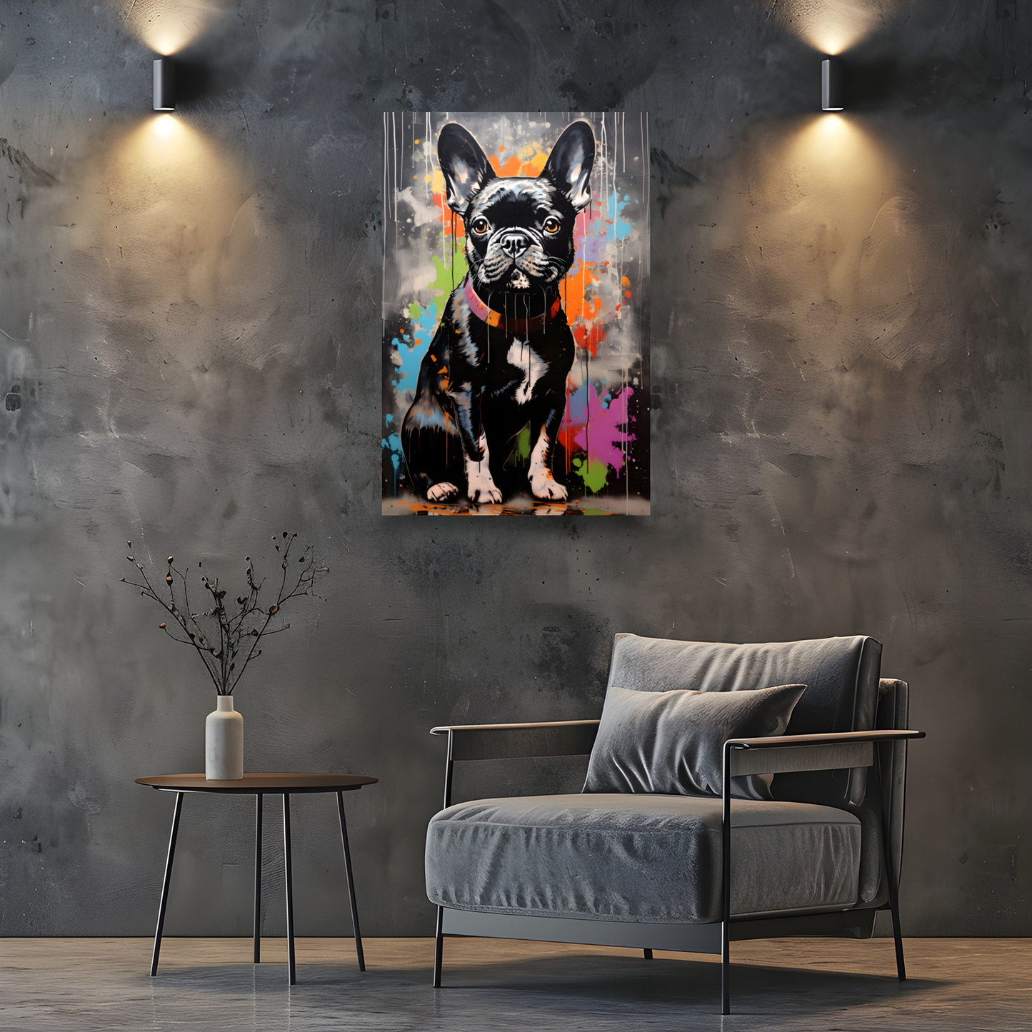 Frenchie Fizz  Deluxe Box Portrait Canvas Prints