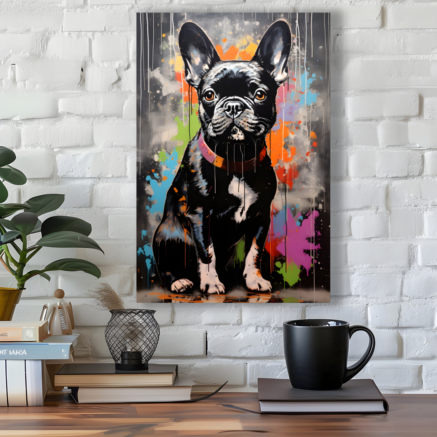 Frenchie Fizz  Deluxe Box Portrait Canvas Prints