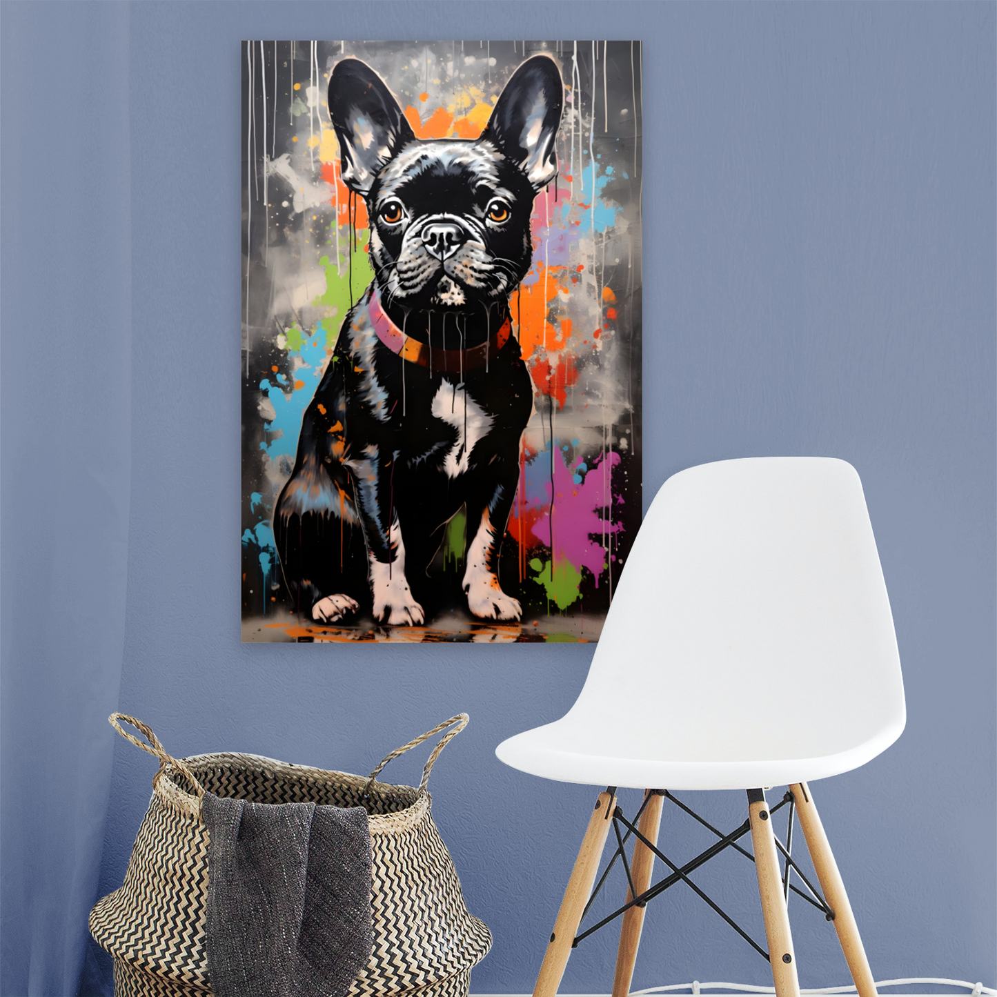 Frenchie Fizz  Deluxe Box Portrait Canvas Prints