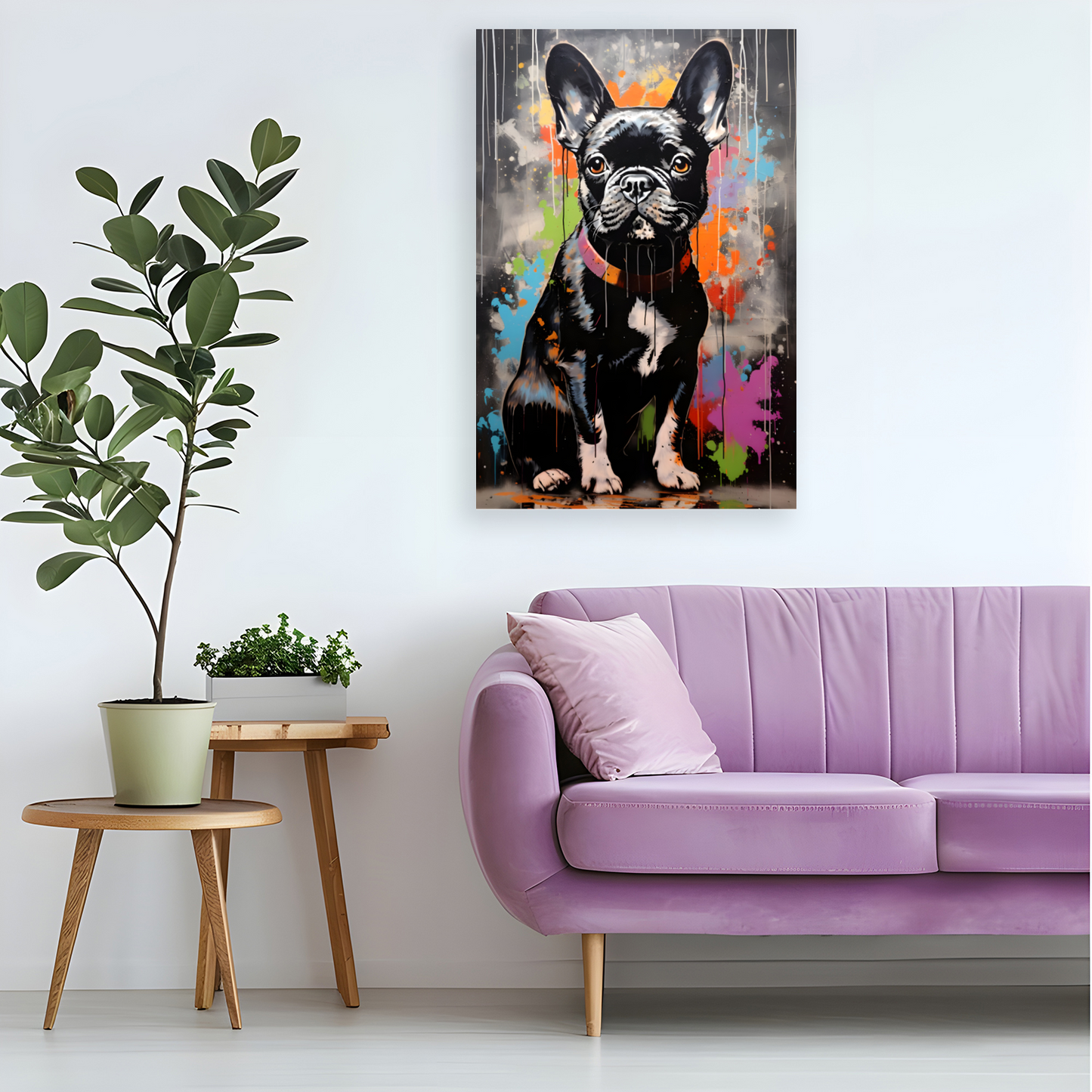 Frenchie Fizz  Deluxe Box Portrait Canvas Prints