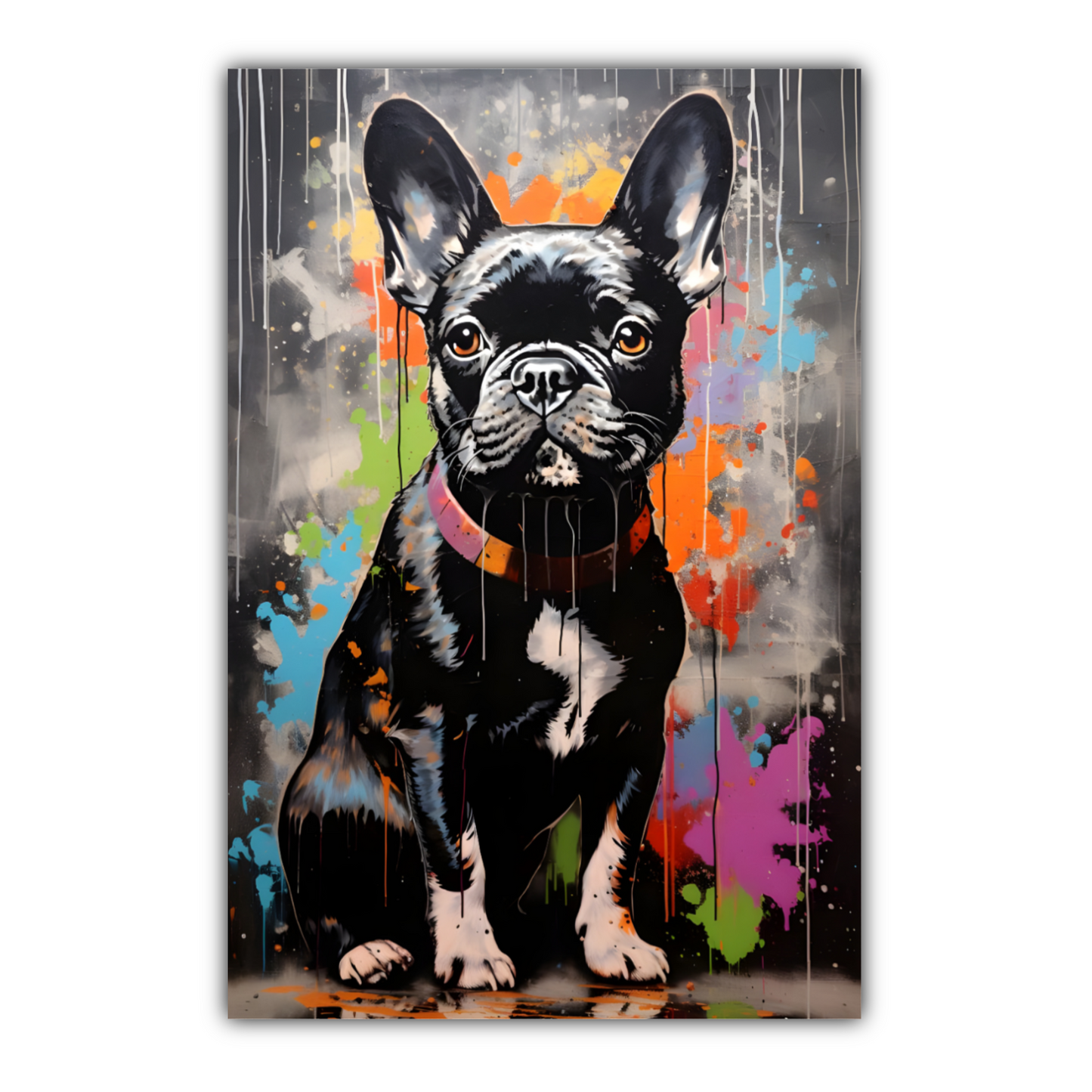 Frenchie Fizz  Deluxe Box Portrait Canvas Prints