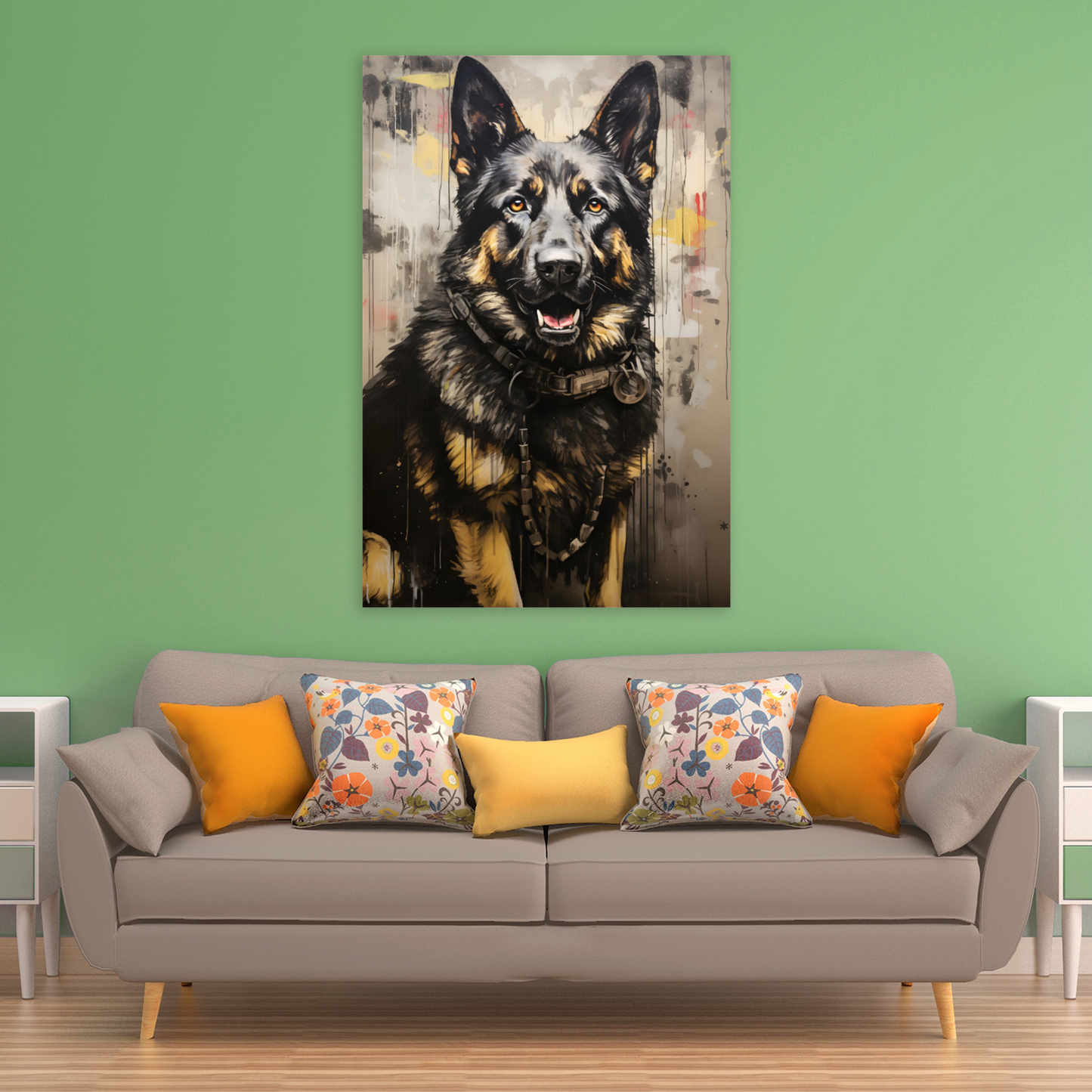 Shepherd Splash  Deluxe Box Portrait Canvas Prints