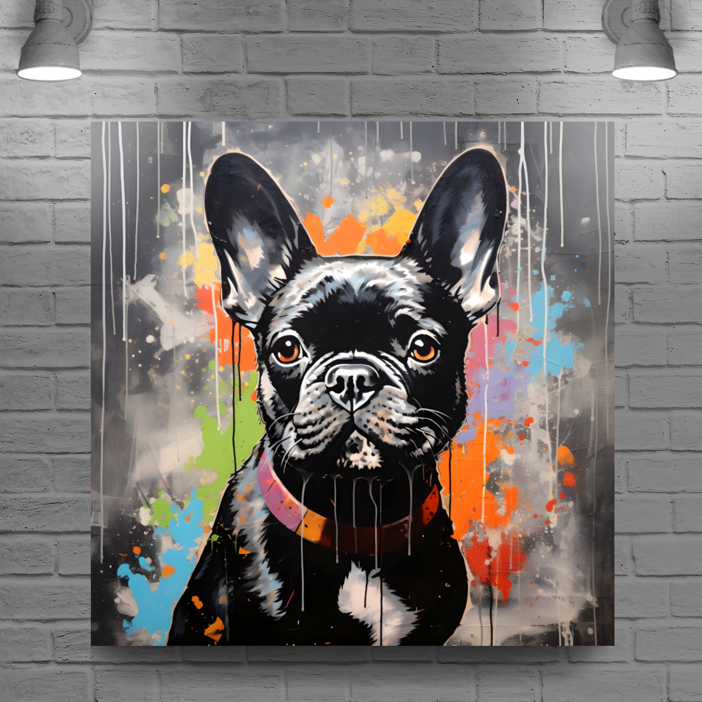 Frenchie Fizz  Deluxe Box Square Canvas Prints