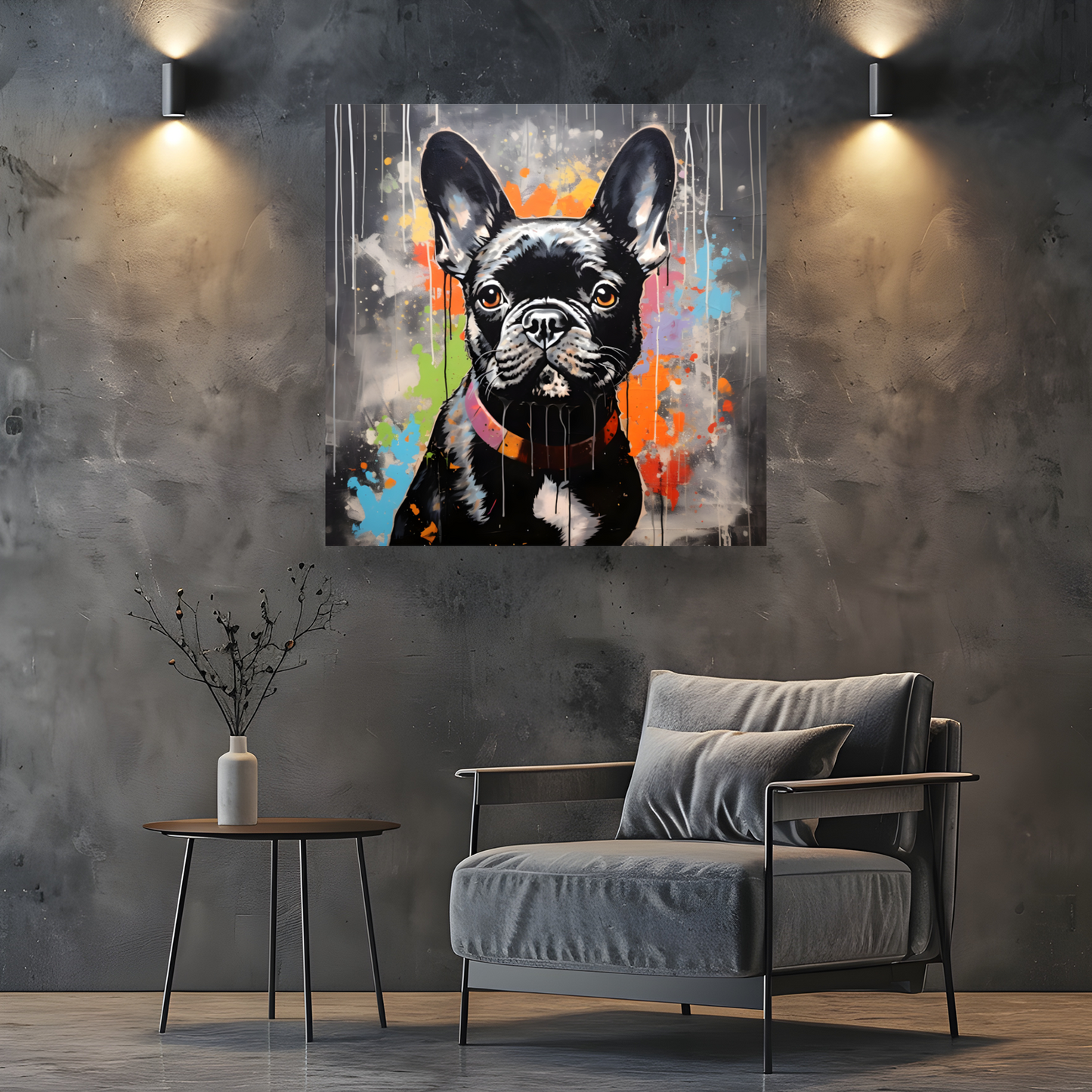 Frenchie Fizz  Deluxe Box Square Canvas Prints