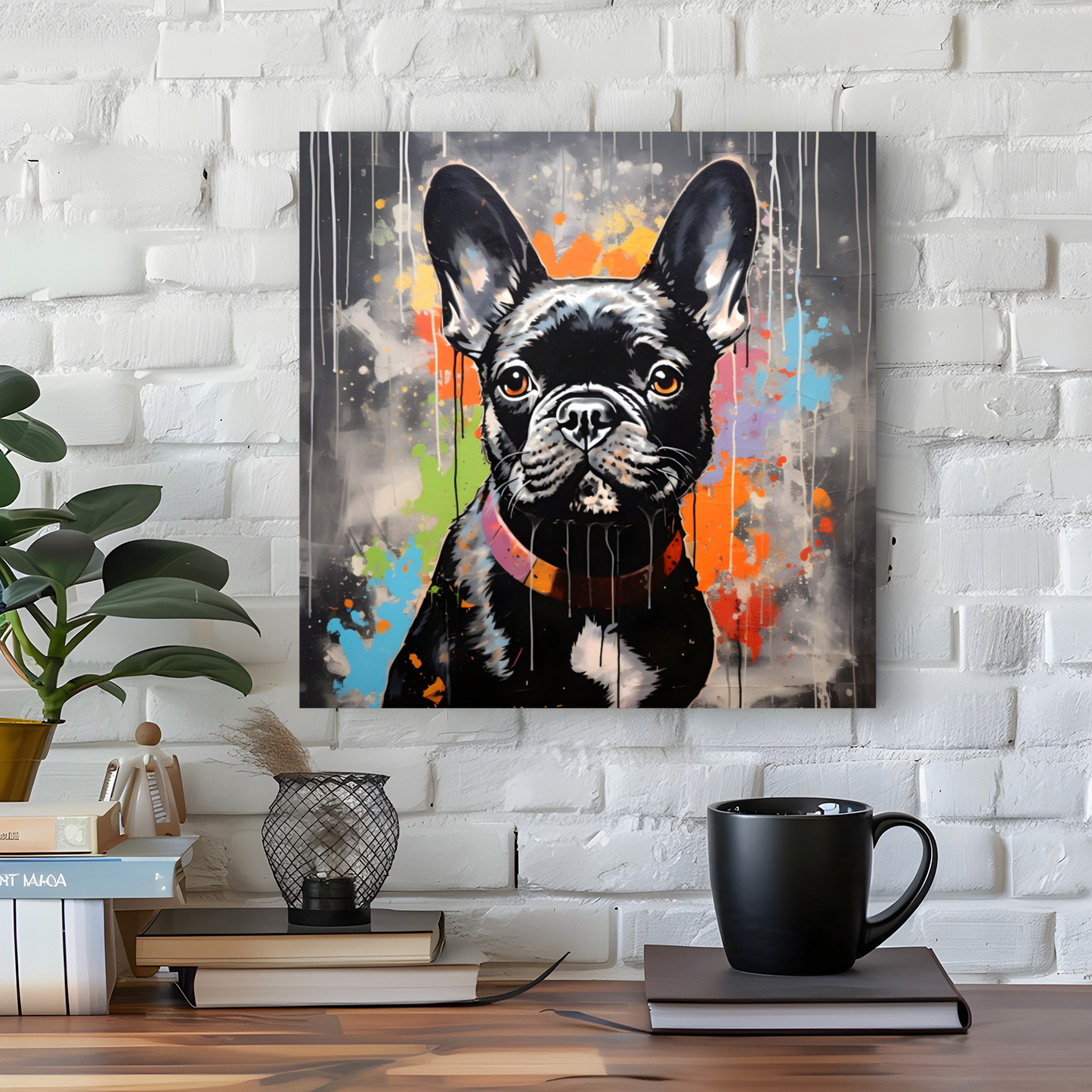 Frenchie Fizz  Deluxe Box Square Canvas Prints