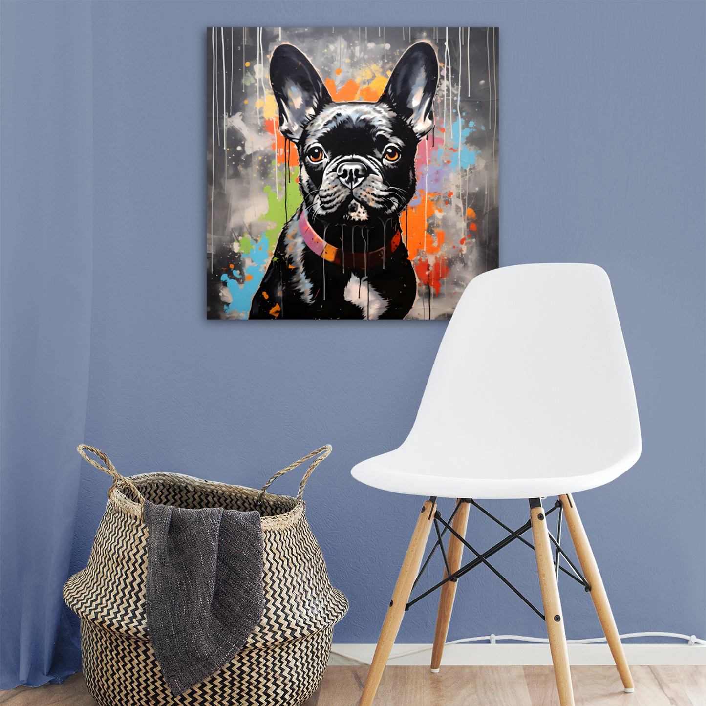 Frenchie Fizz  Deluxe Box Square Canvas Prints