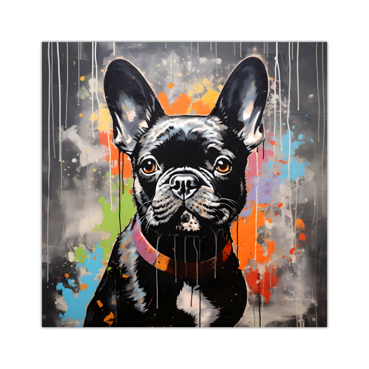 Frenchie Fizz  Deluxe Box Square Canvas Prints