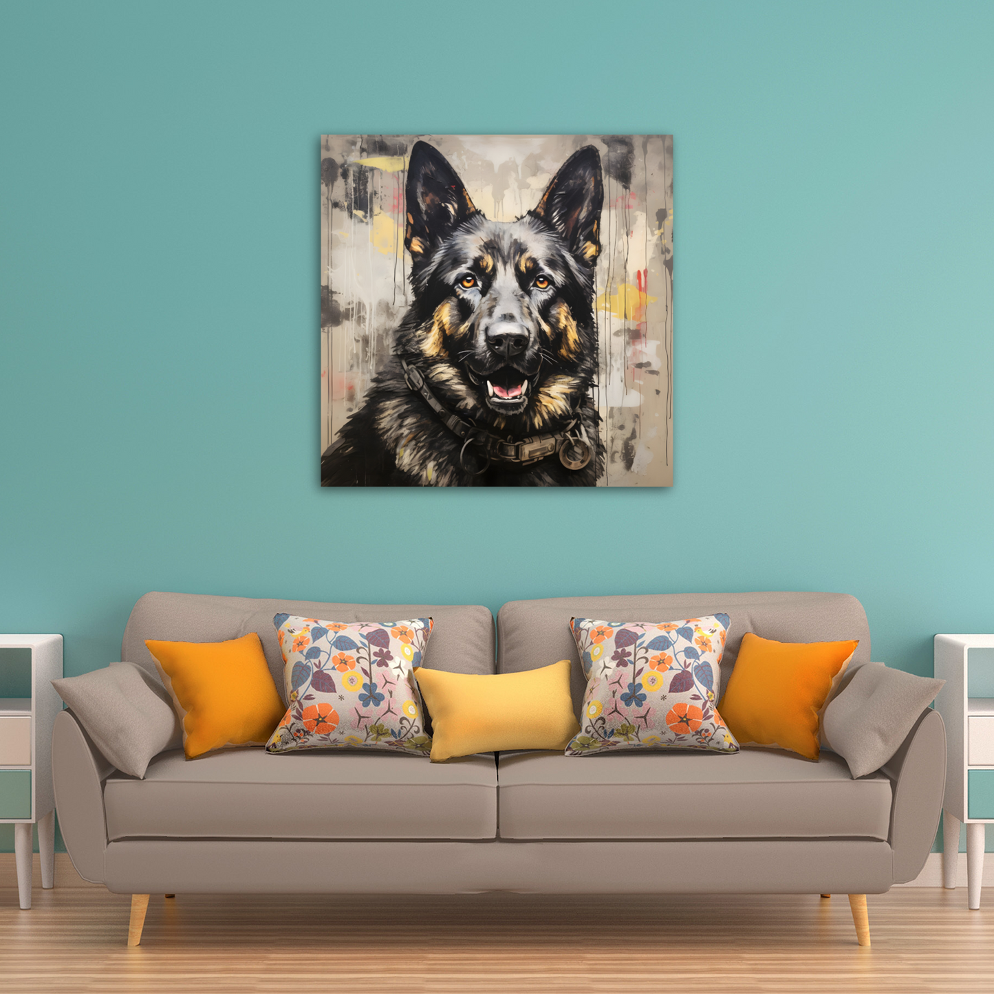 Shepherd Splash  Deluxe Box Square Canvas Prints