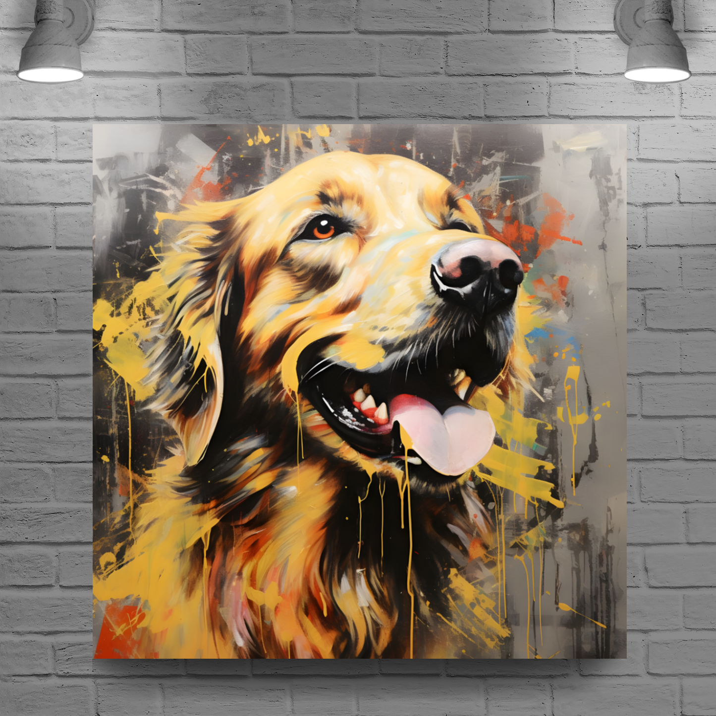 Retriever Radiance  Deluxe Box Square Canvas Prints