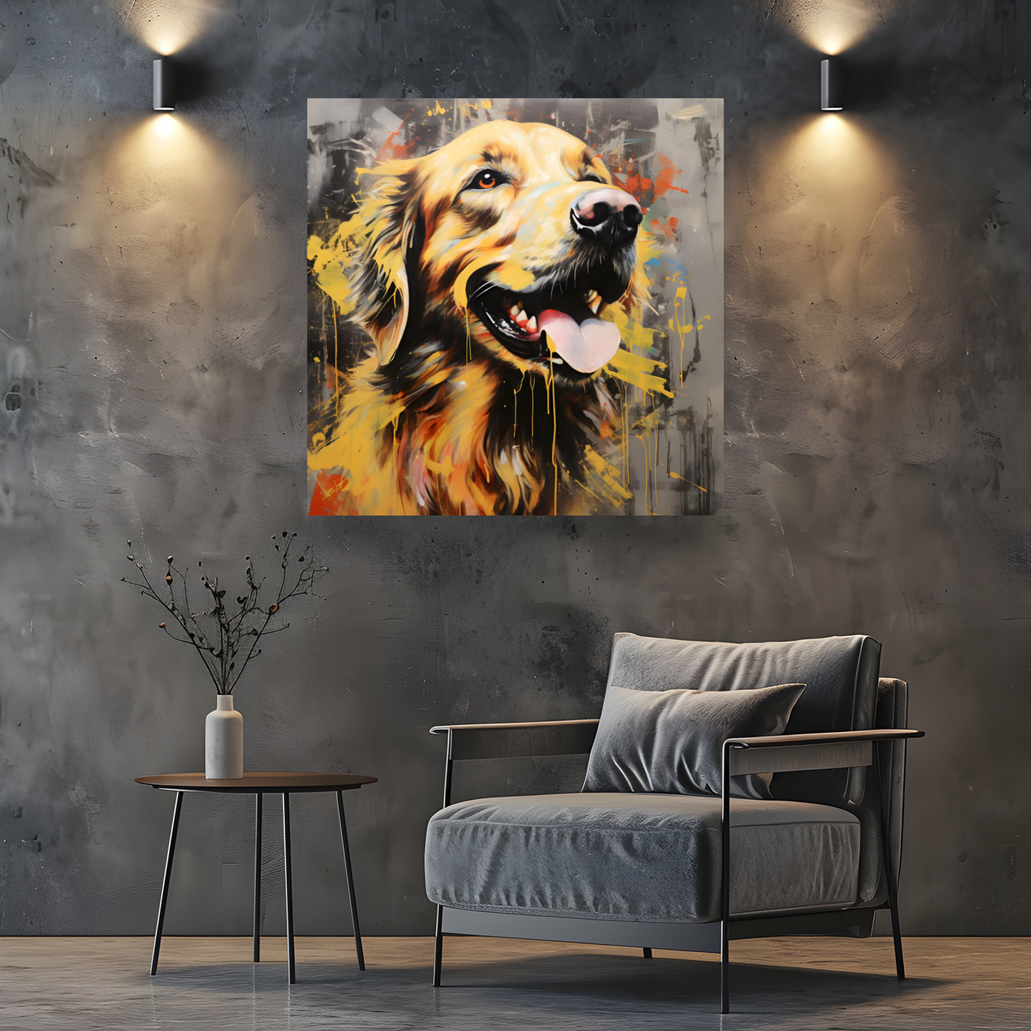 Retriever Radiance  Deluxe Box Square Canvas Prints