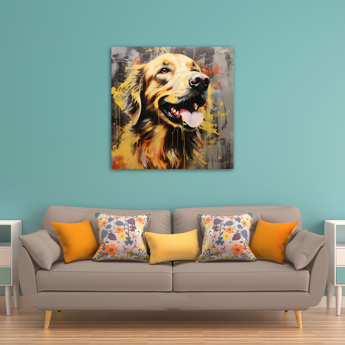 Retriever Radiance  Deluxe Box Square Canvas Prints