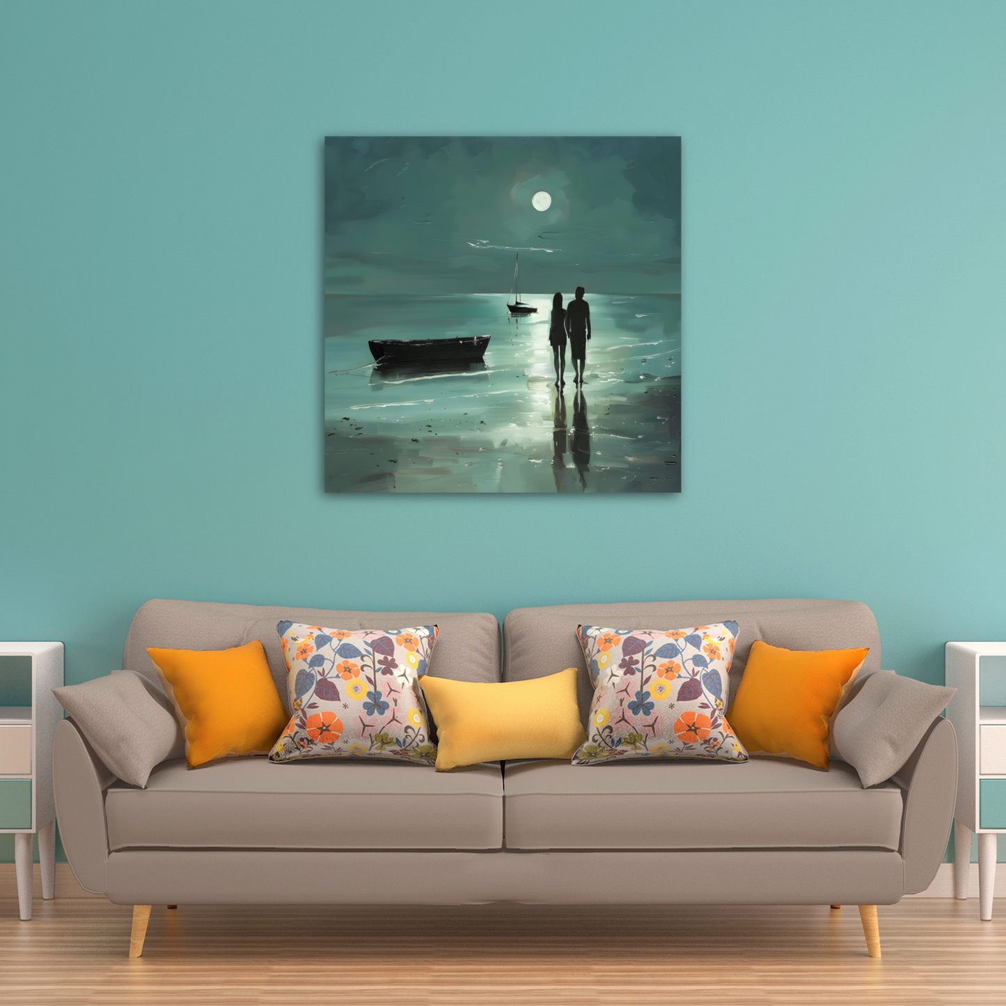 Nocturne's Reflection  Deluxe Box Square Canvas Prints