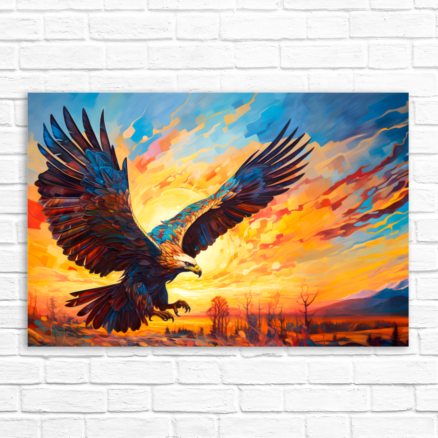 Golden Eagle Deluxe Box Landscape Canvas Print