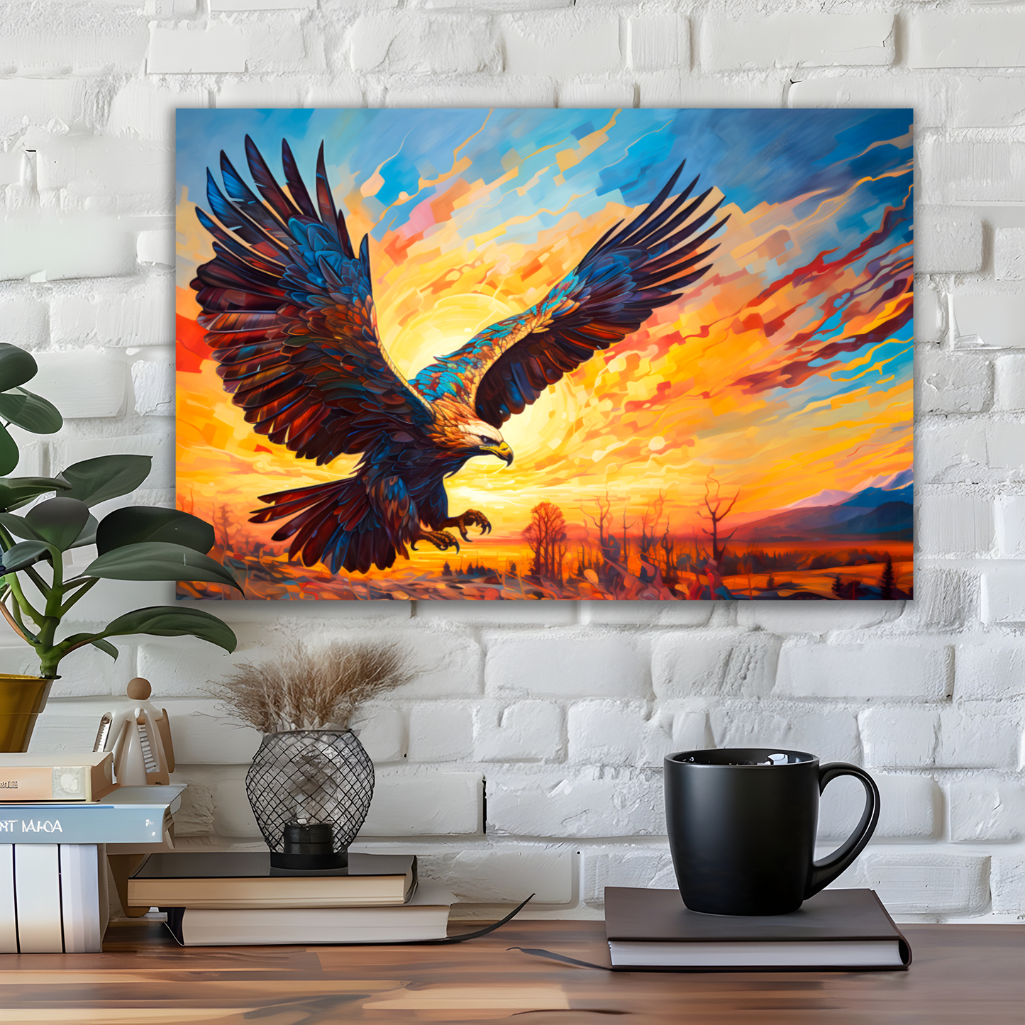 Golden Eagle Deluxe Box Landscape Canvas Print