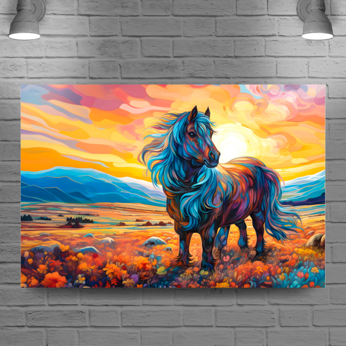 Shetland Pony Deluxe Box Landscape Canvas Print