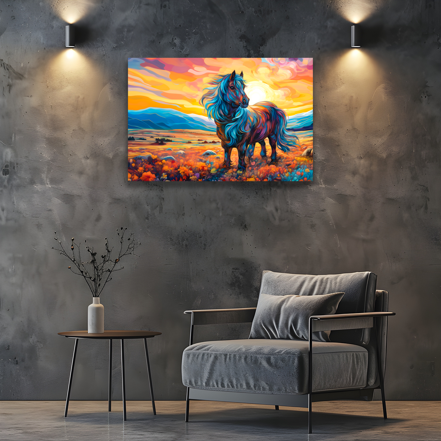 Shetland Pony Deluxe Box Landscape Canvas Print