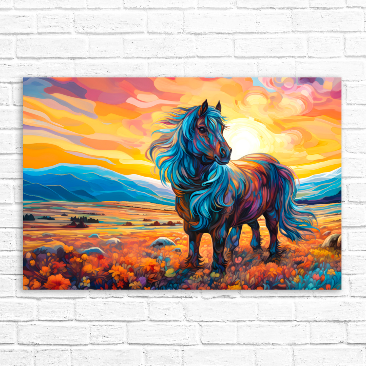 Shetland Pony Deluxe Box Landscape Canvas Print