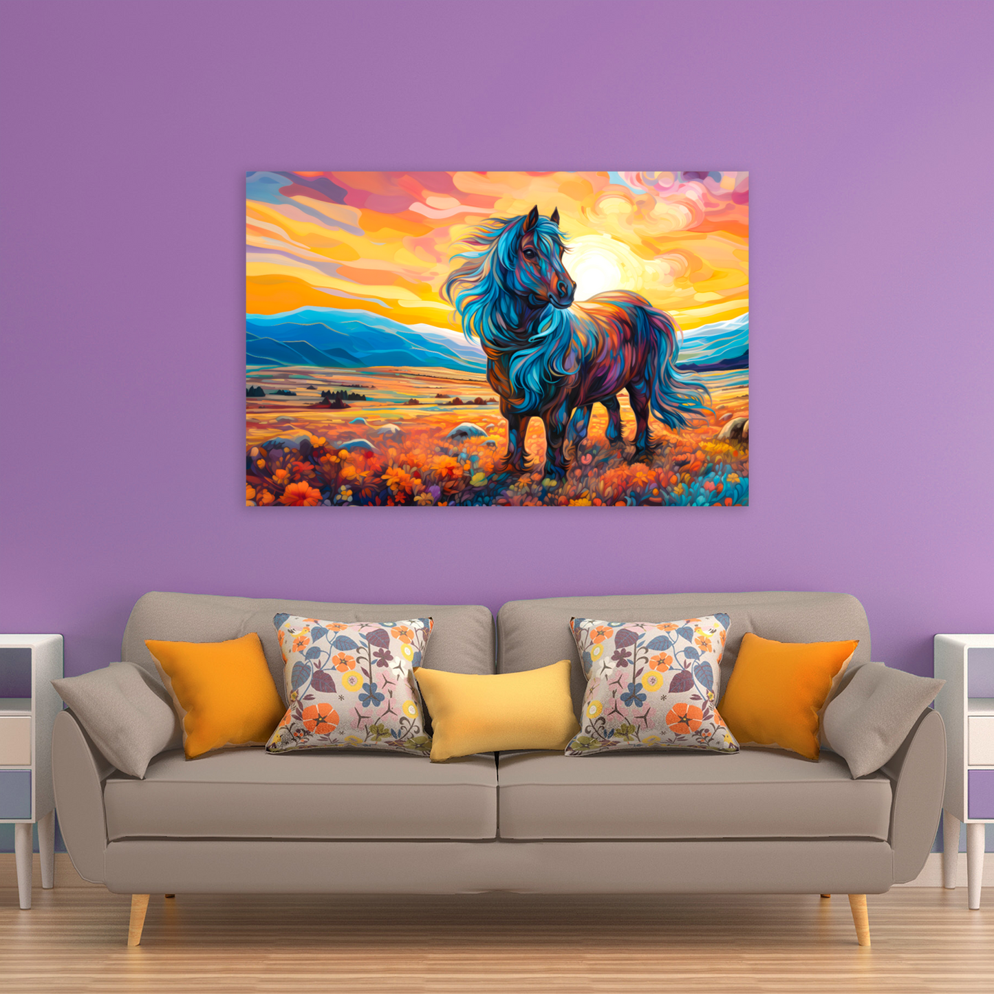 Shetland Pony Deluxe Box Landscape Canvas Print