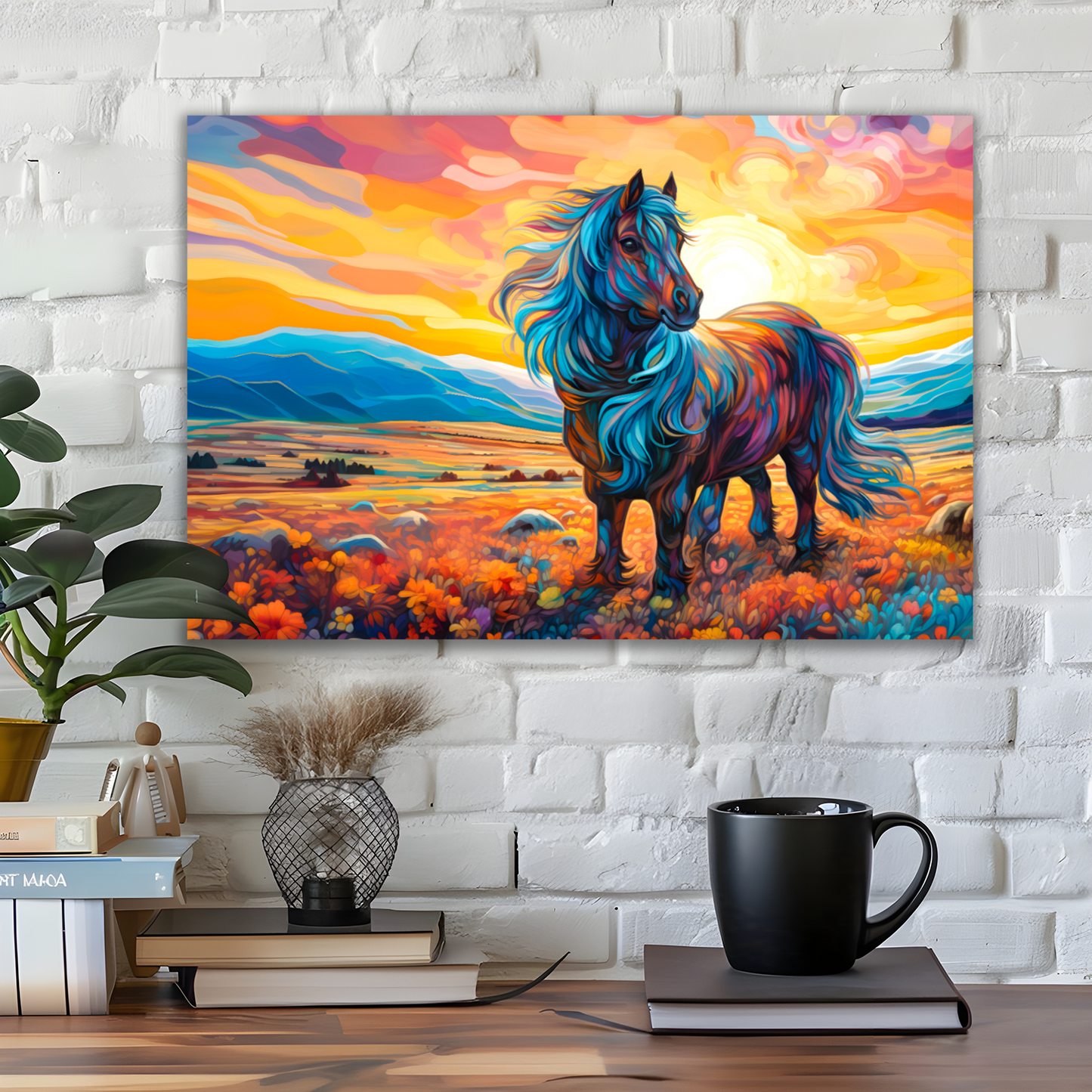 Shetland Pony Deluxe Box Landscape Canvas Print