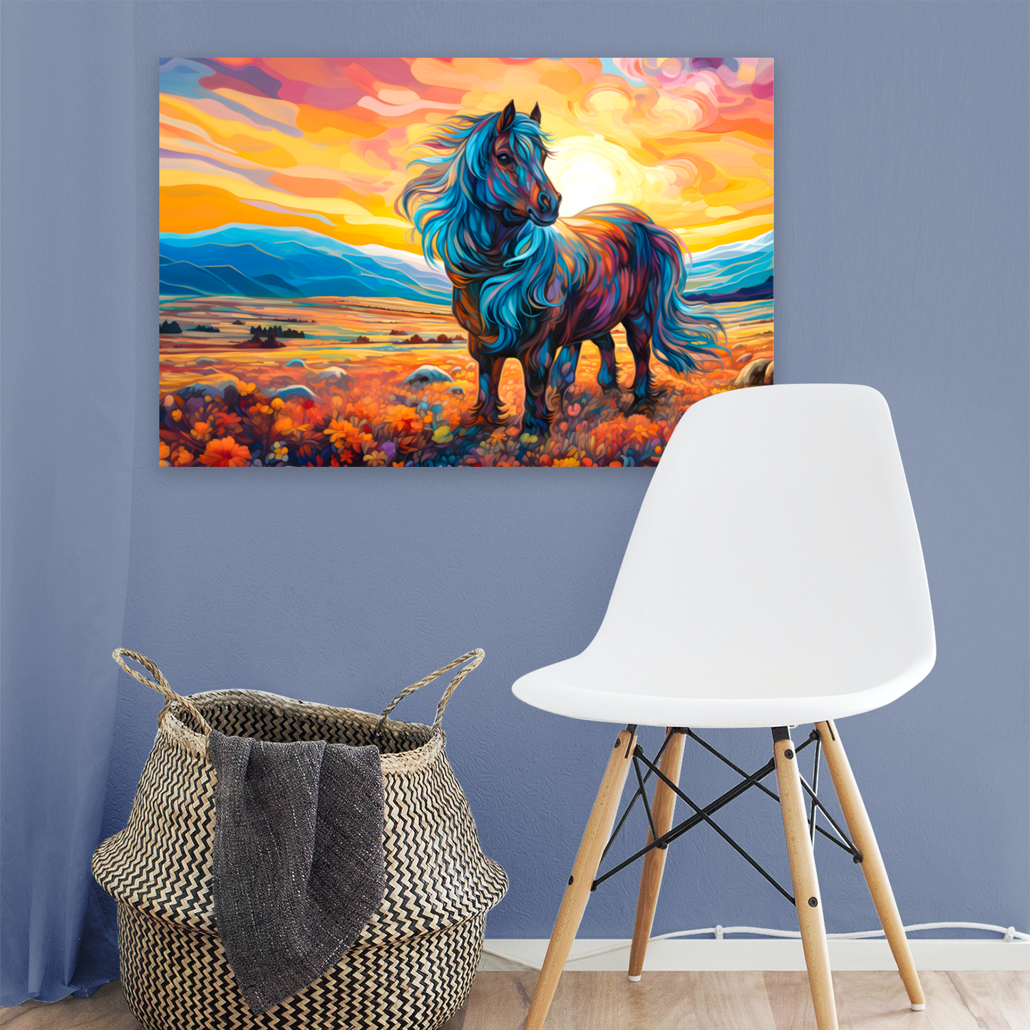 Shetland Pony Deluxe Box Landscape Canvas Print