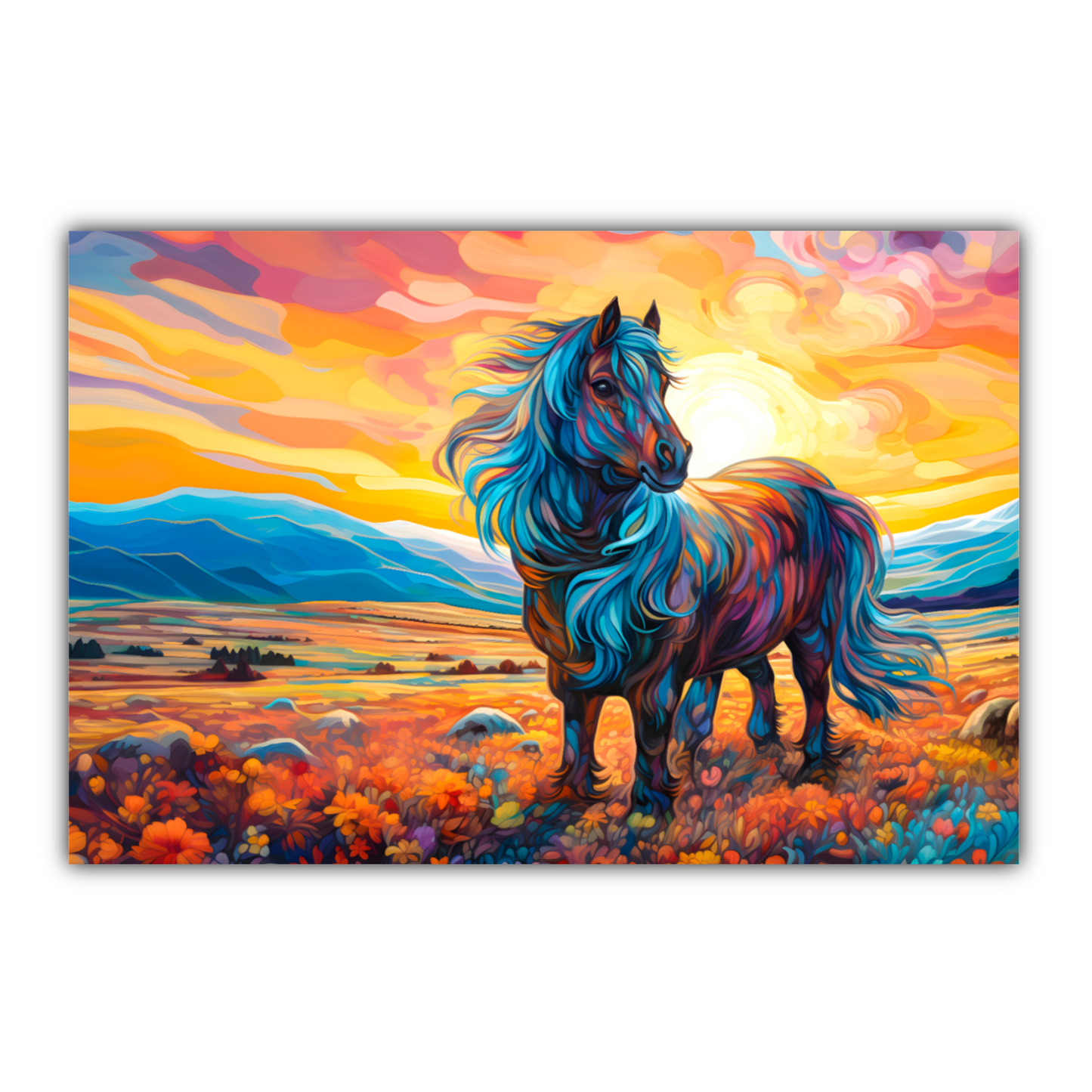 Shetland Pony Deluxe Box Landscape Canvas Print