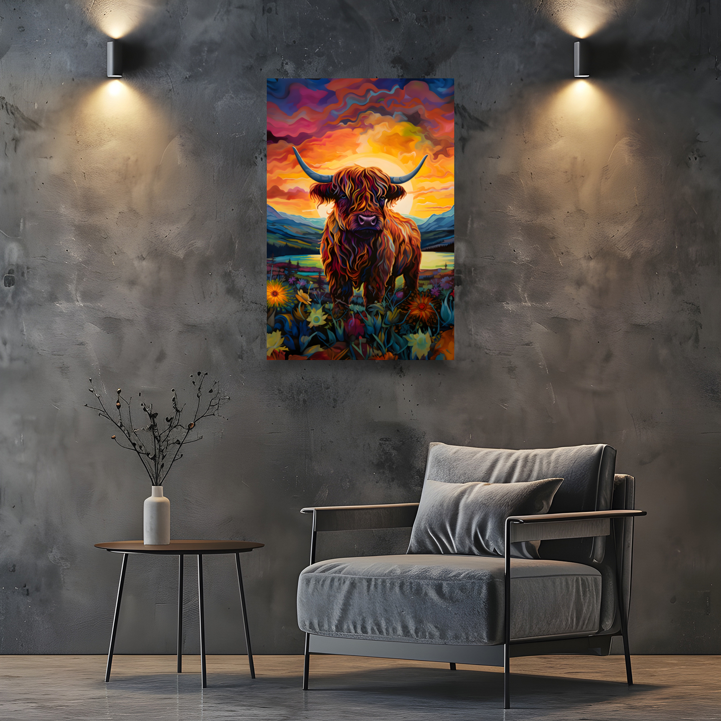 Highland Cow Deluxe Box Portrait Canvas Print