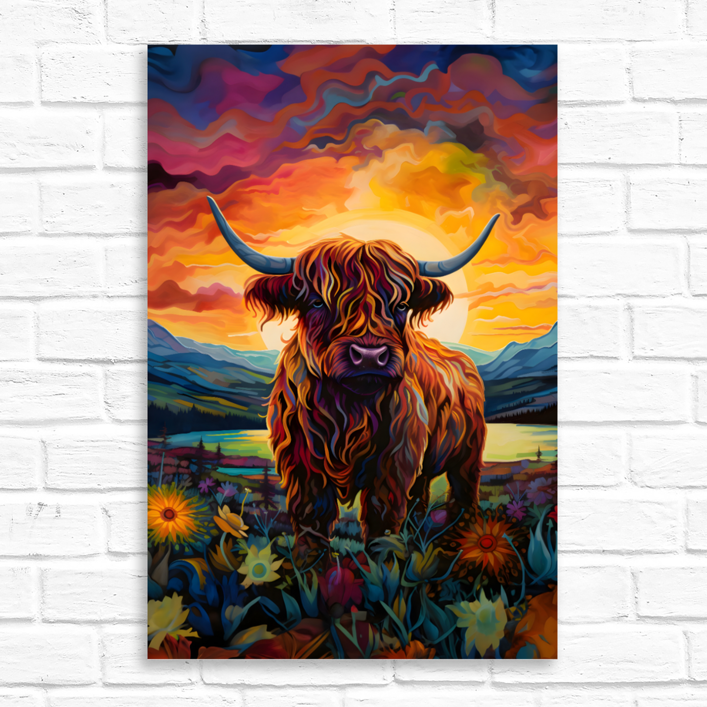 Highland Cow Deluxe Box Portrait Canvas Print