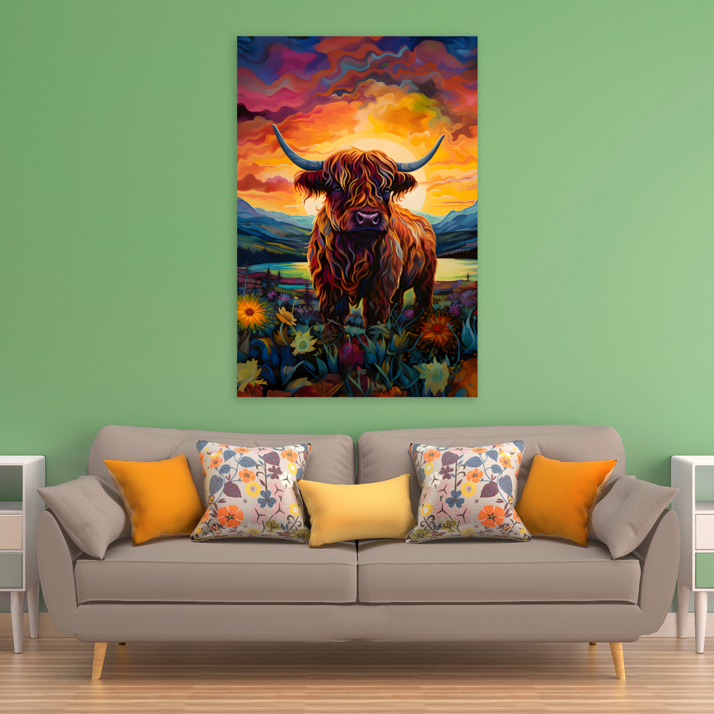 Highland Cow Deluxe Box Portrait Canvas Print