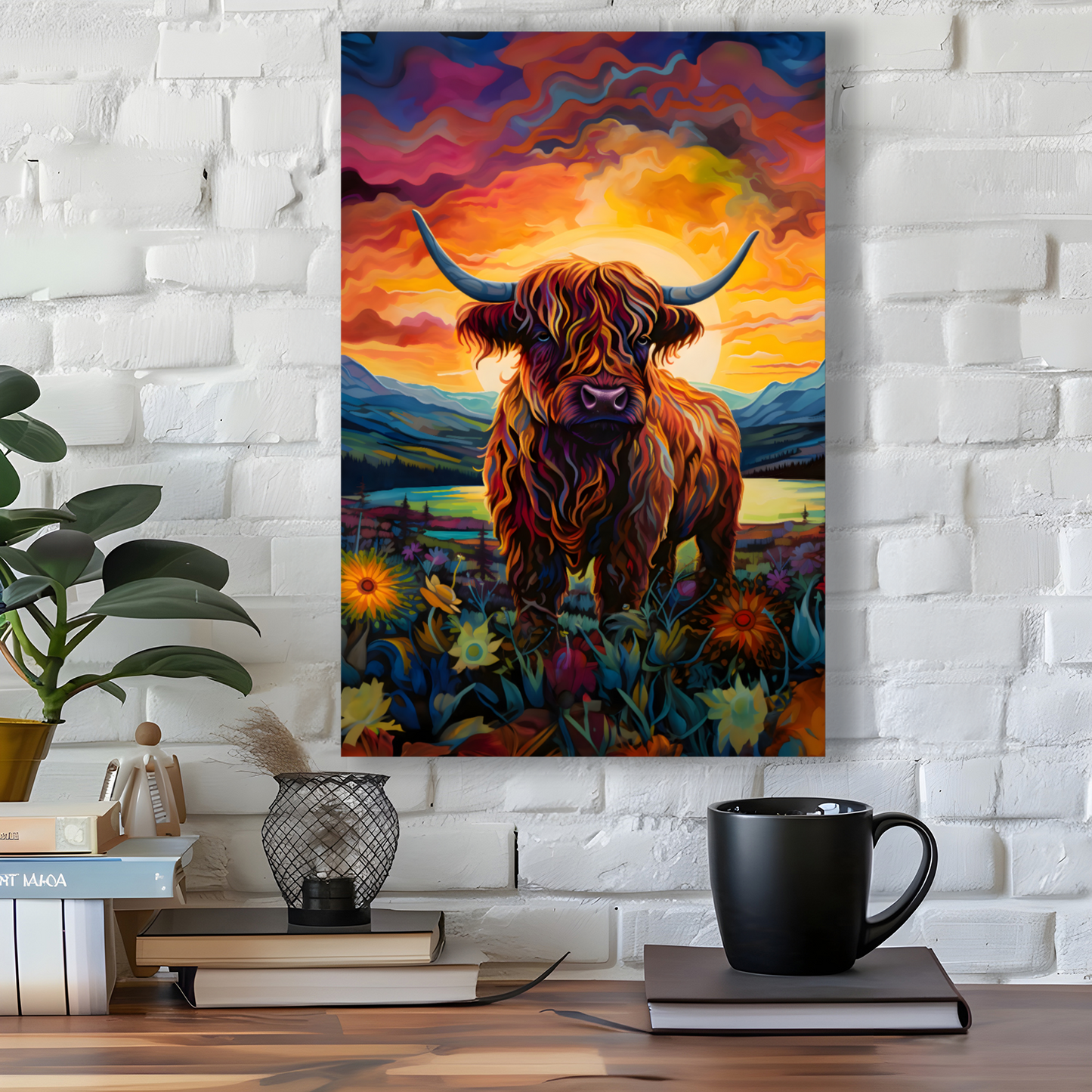 Highland Cow Deluxe Box Portrait Canvas Print