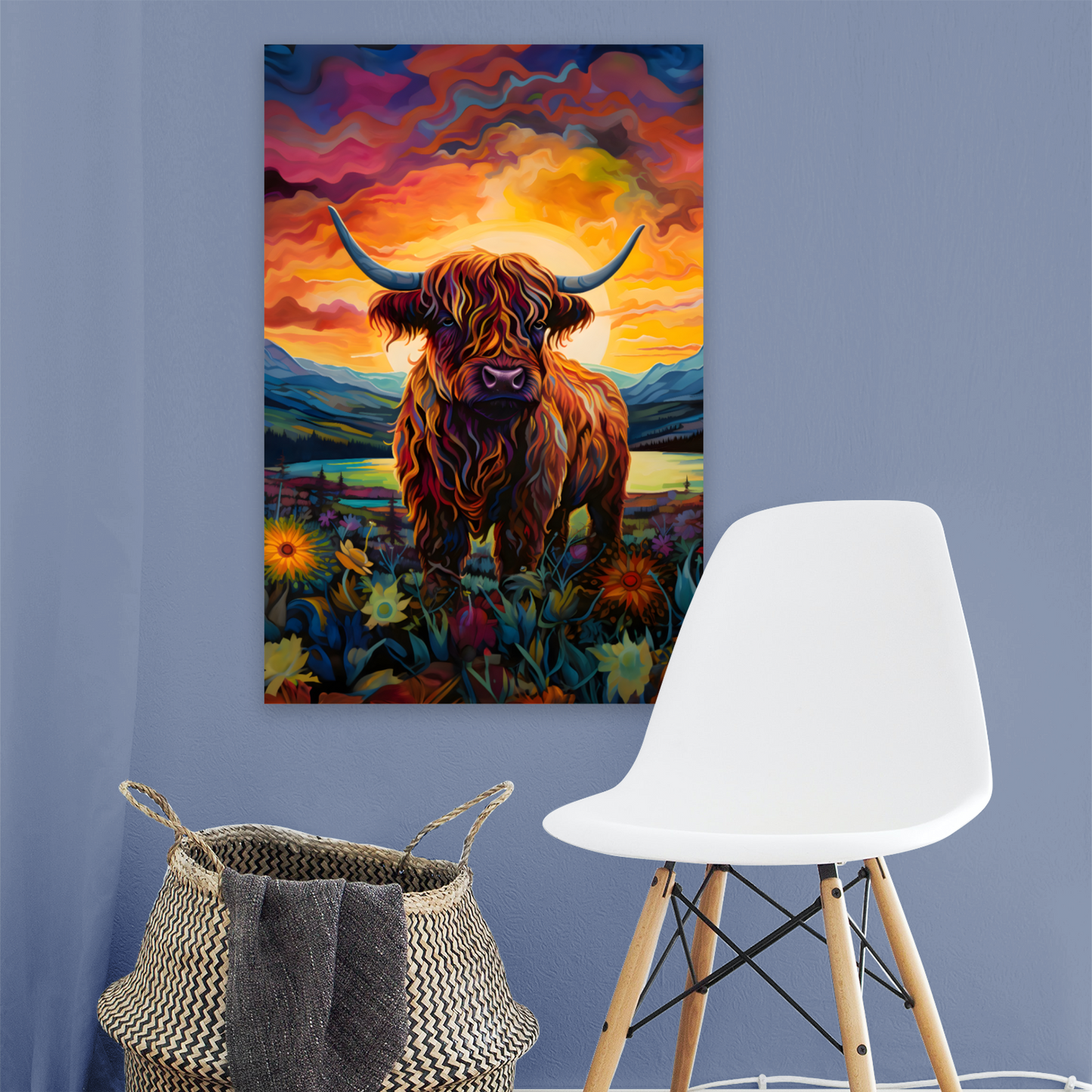 Highland Cow Deluxe Box Portrait Canvas Print