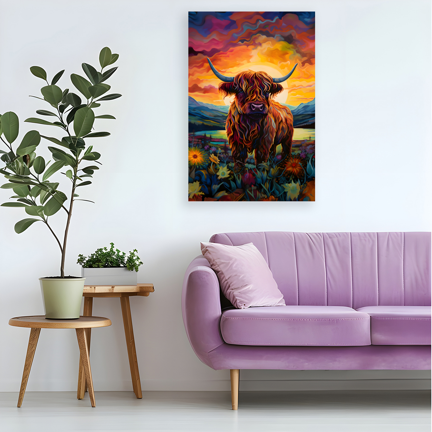 Highland Cow Deluxe Box Portrait Canvas Print