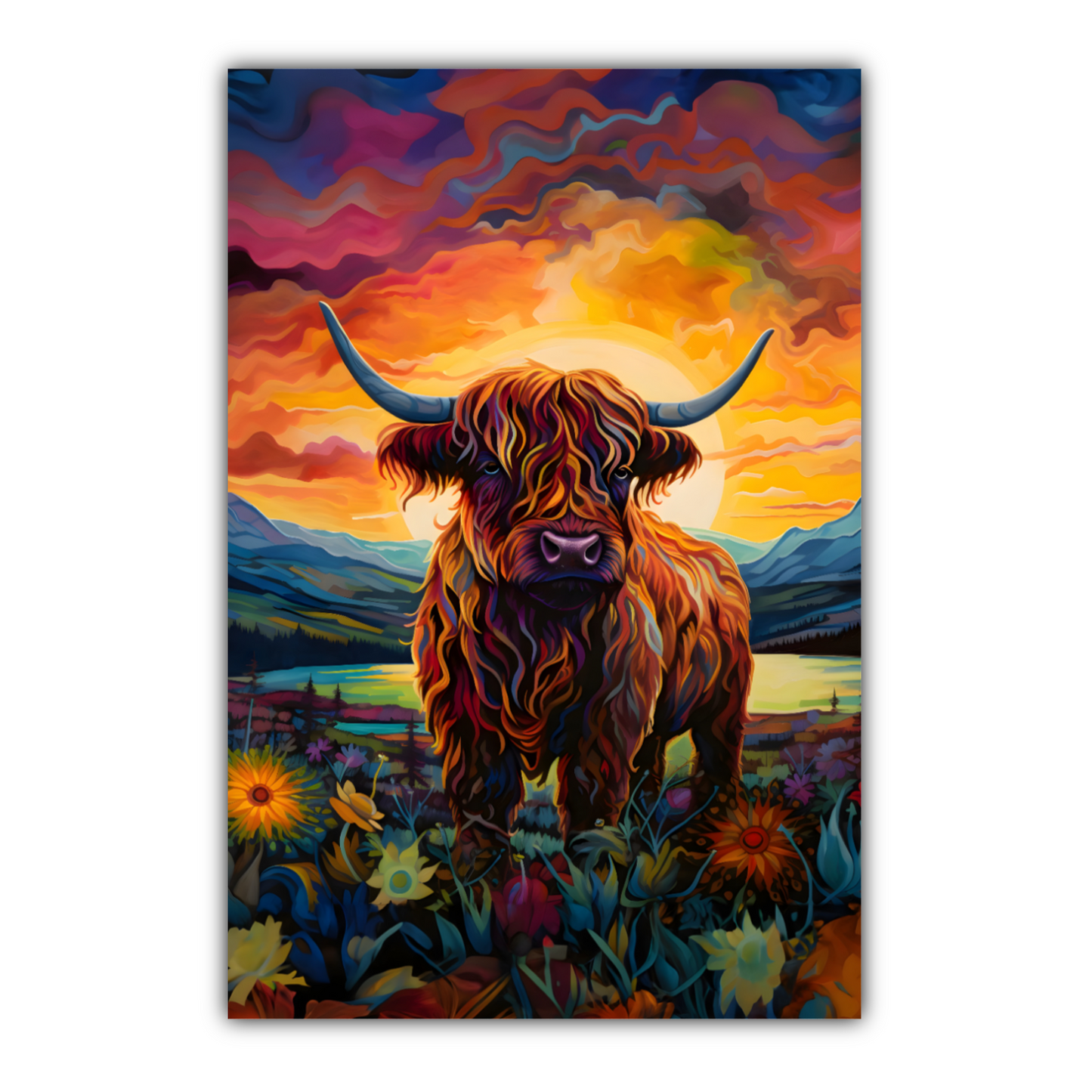 Highland Cow Deluxe Box Portrait Canvas Print