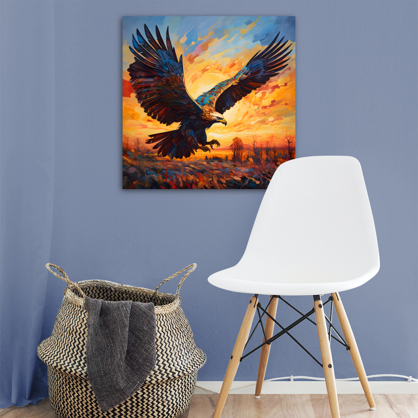 Golden Eagle Deluxe Box Square Canvas Print