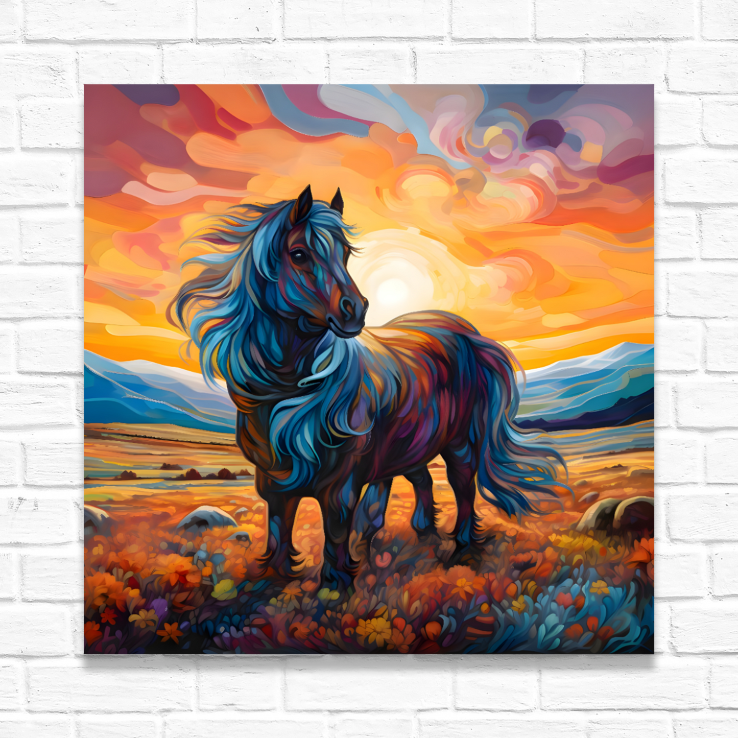 Shetland Pony Deluxe Box Square Canvas Print