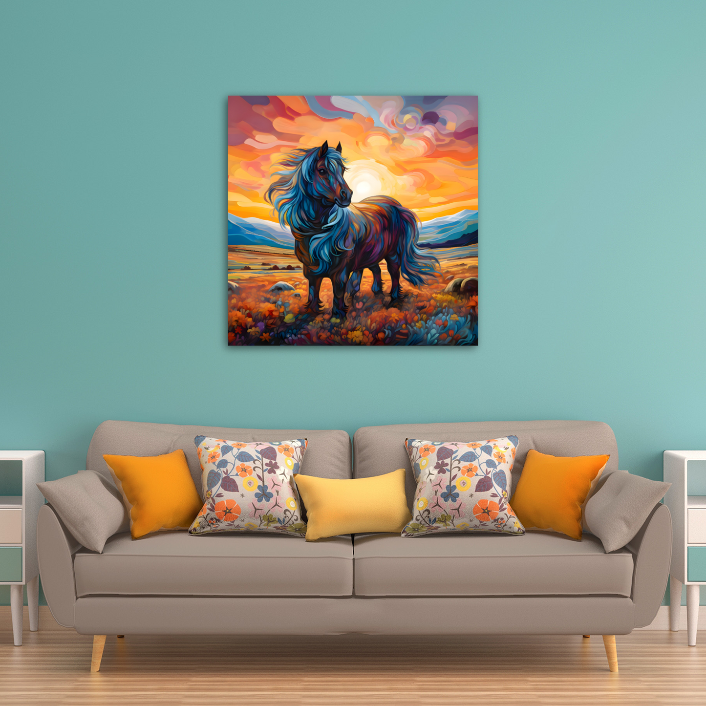 Shetland Pony Deluxe Box Square Canvas Print