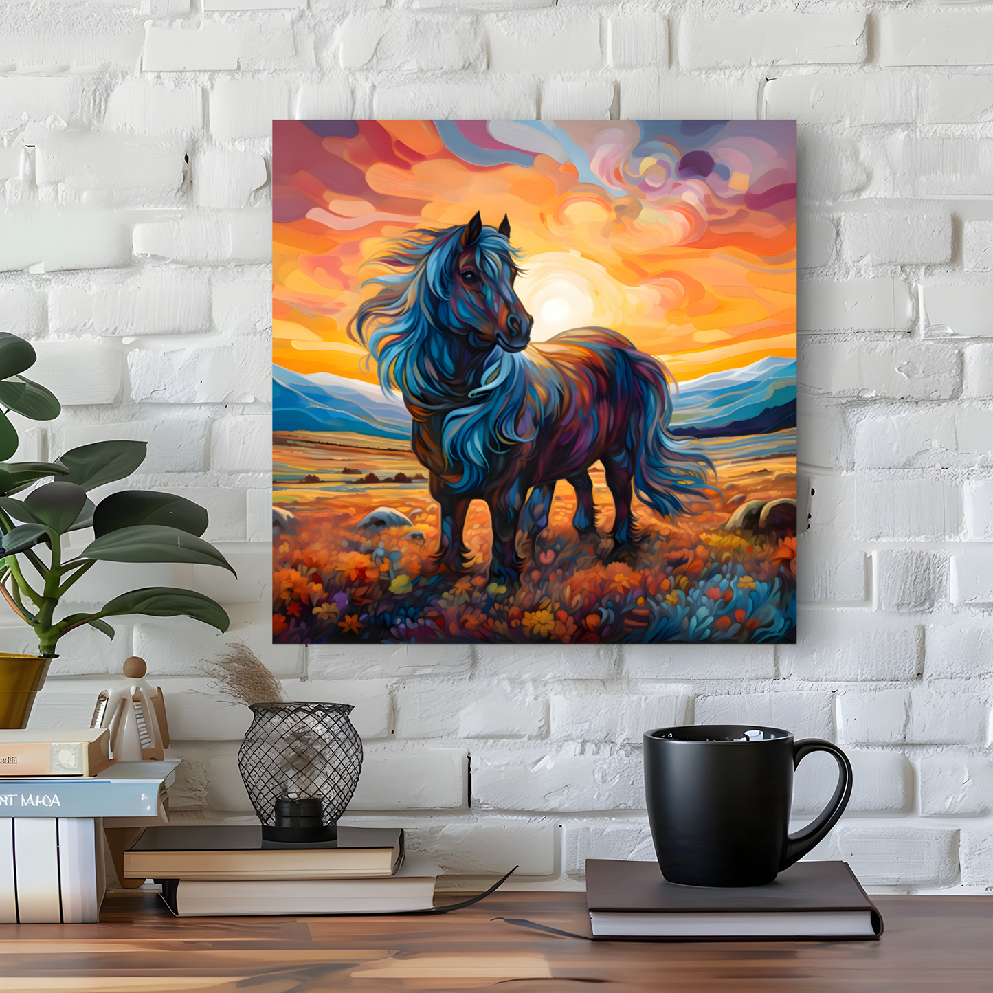 Shetland Pony Deluxe Box Square Canvas Print