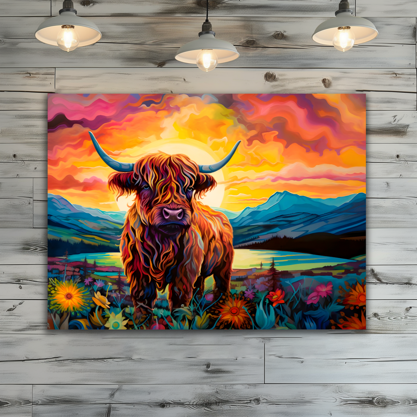 Highland Cow  Premium Landscape Aluminum Prints