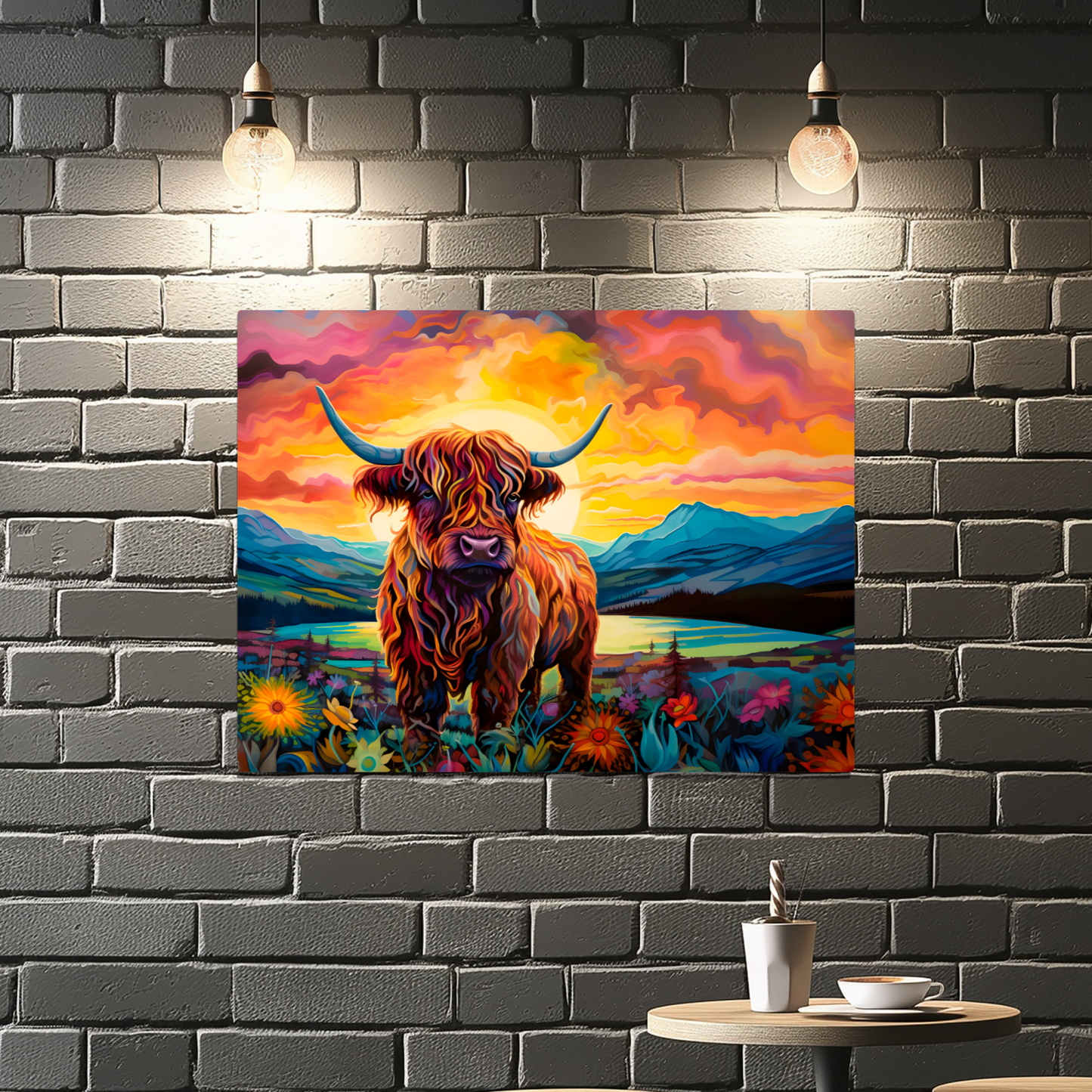 Highland Cow  Premium Landscape Aluminum Prints