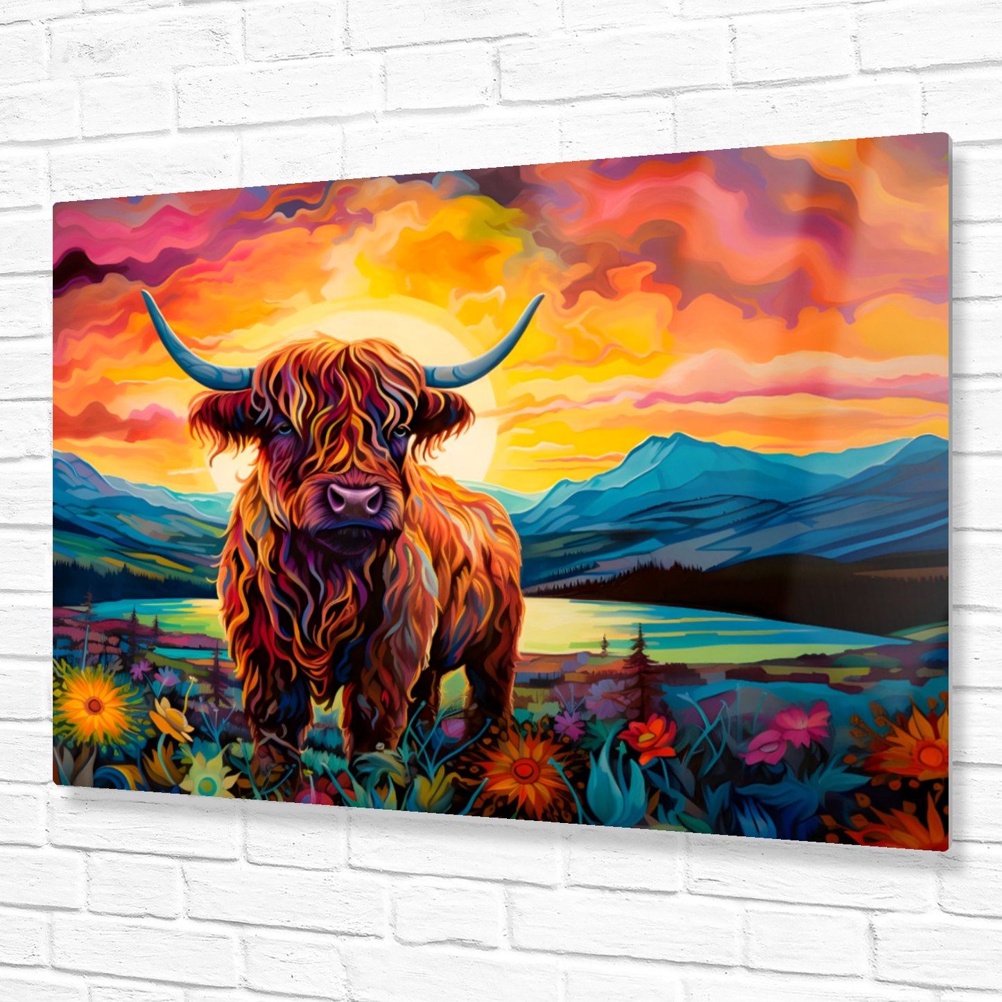 Highland Cow  Premium Landscape Aluminum Prints