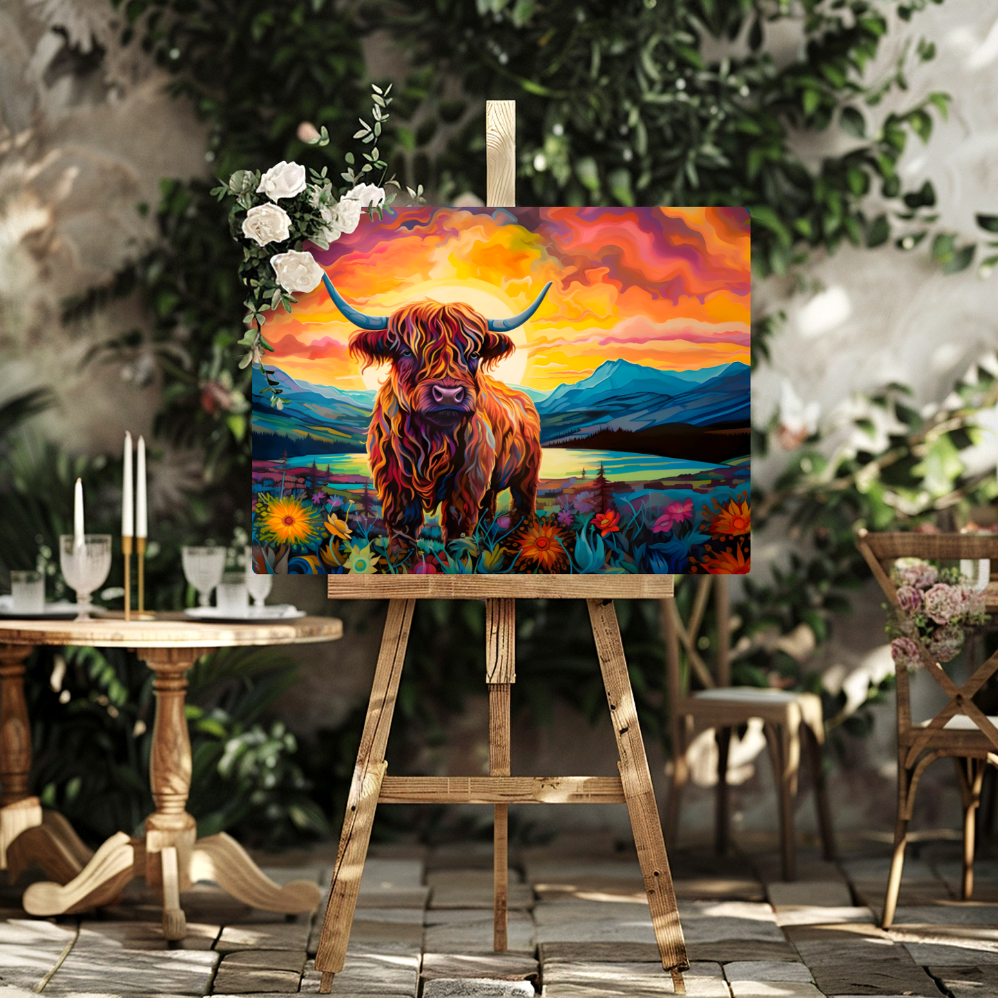 Highland Cow  Premium Landscape Aluminum Prints