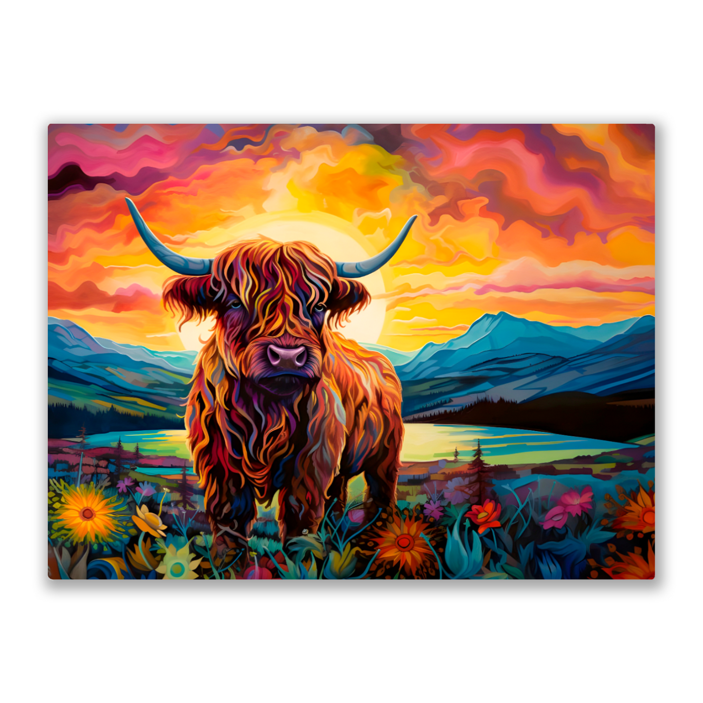 Highland Cow  Premium Landscape Aluminum Prints