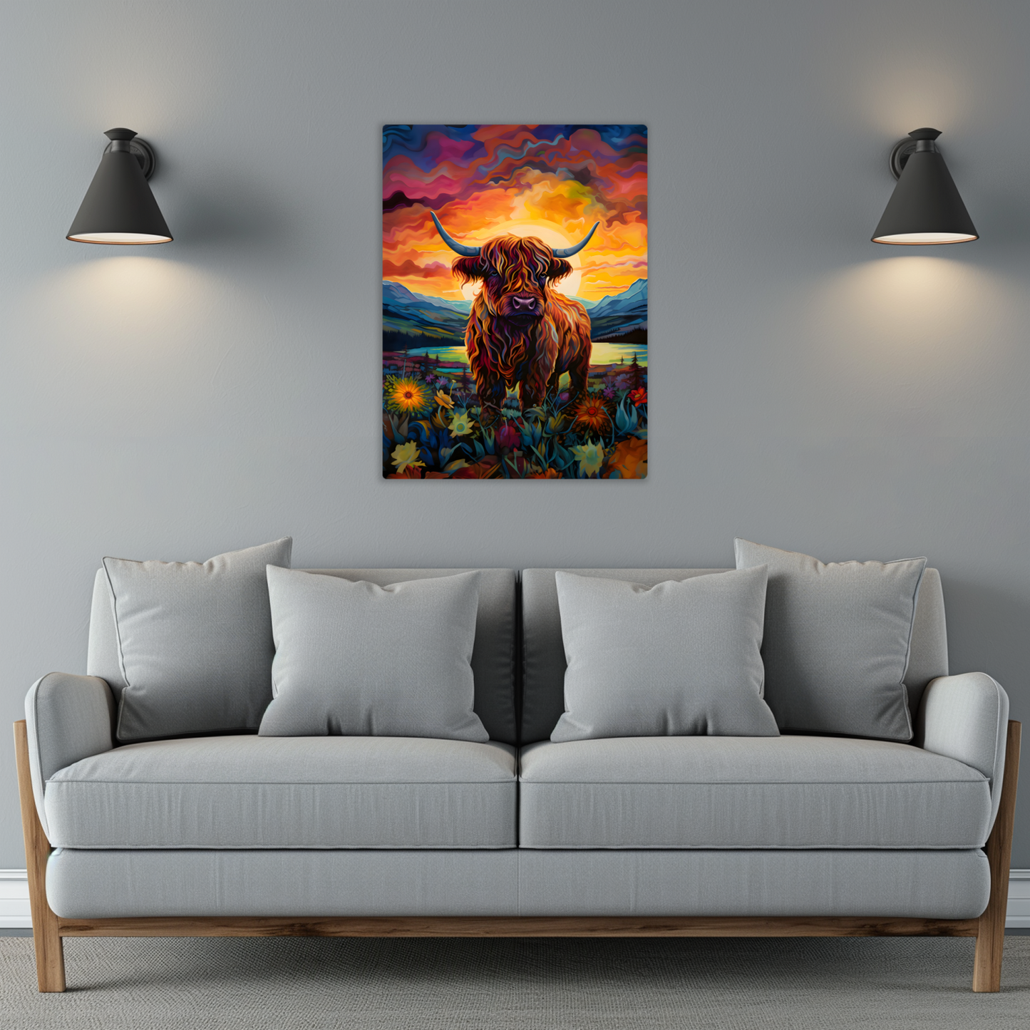 Highland Cow Premium Portrait Aluminum Prints