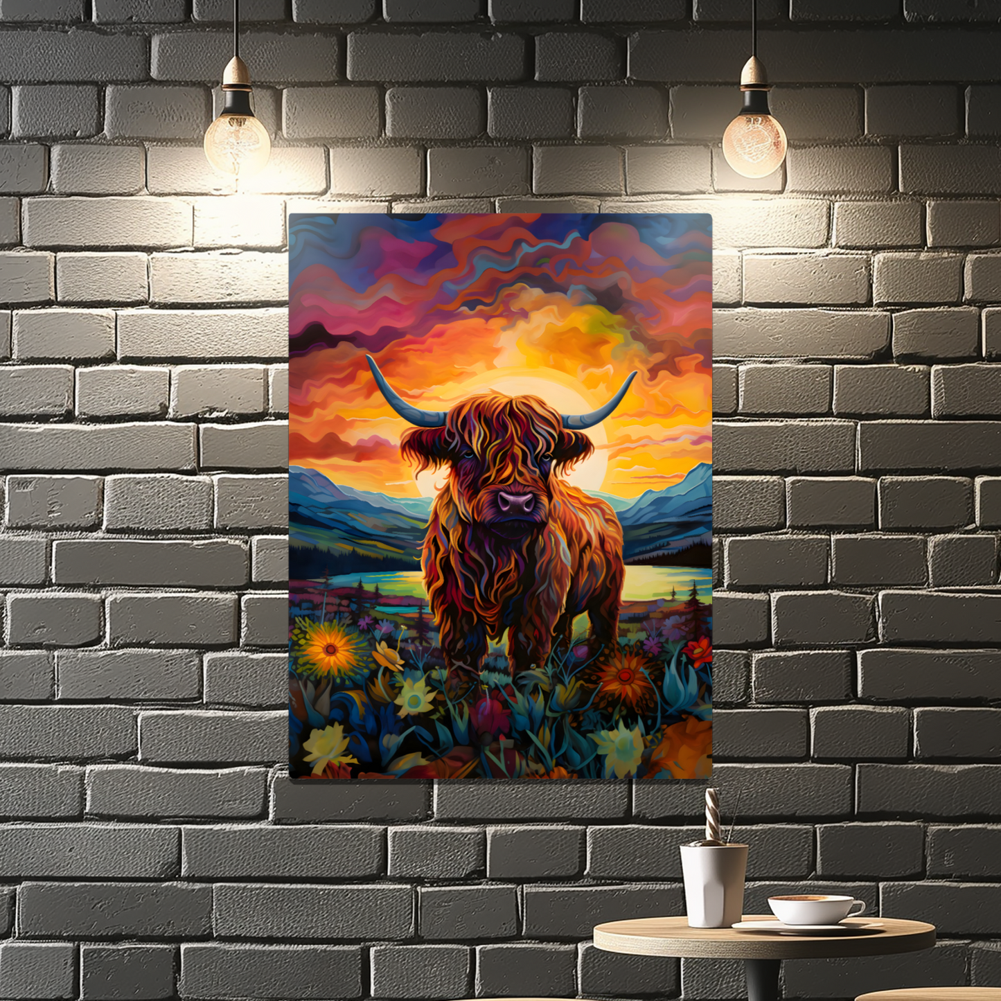 Highland Cow Premium Portrait Aluminum Prints